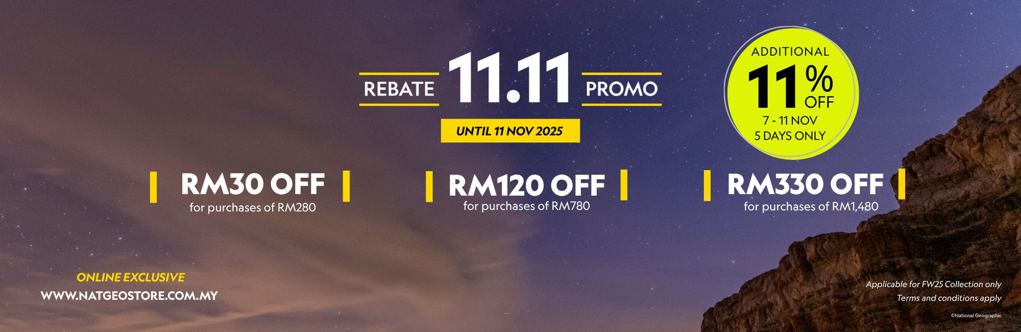 11.11 Special Rebate – Up to RM330 OFF + Extra 11% OFF