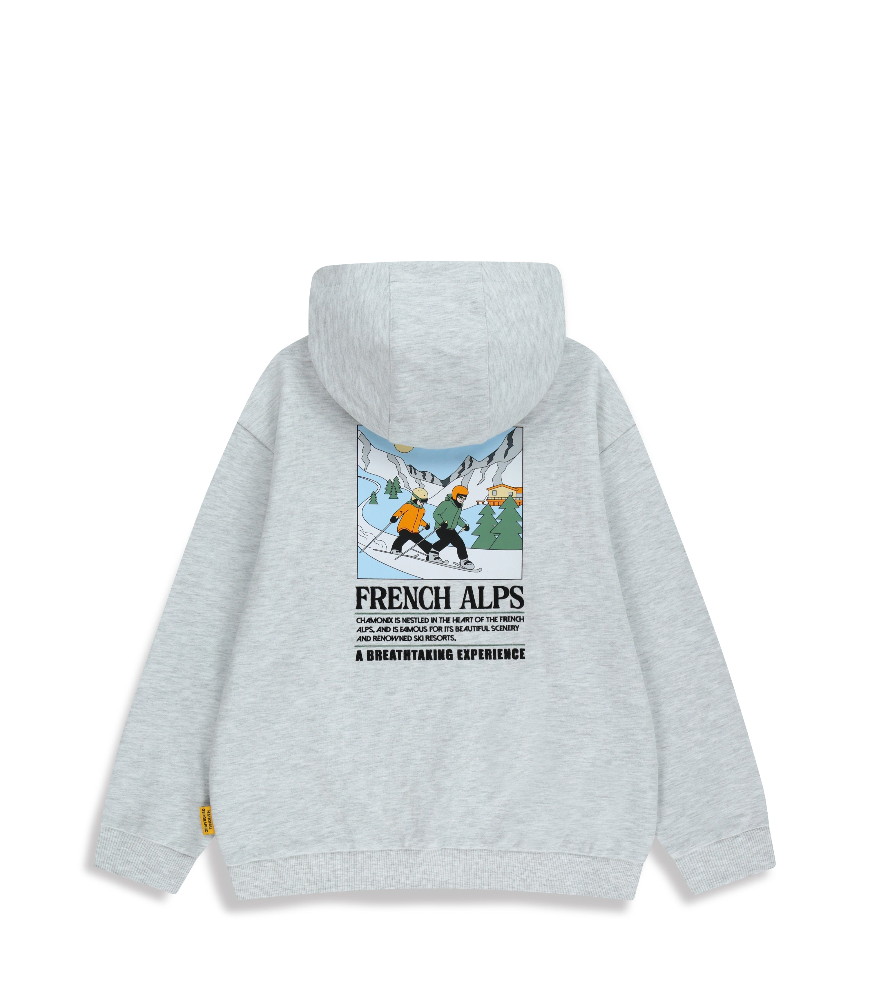 Kid's Seasonal Back Graphic Hoodie (Brushed)<br>WHITE MELANGE