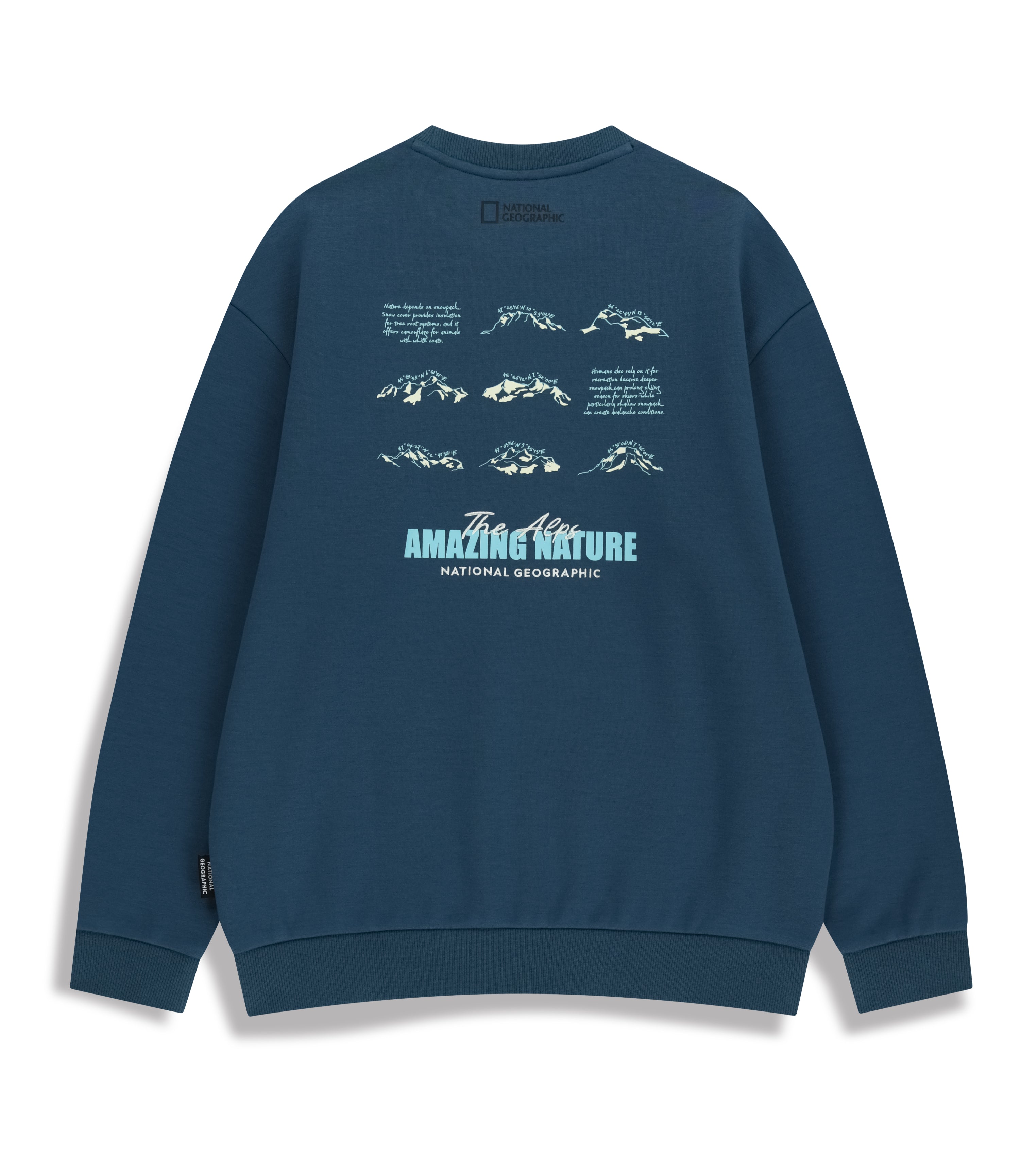 Kid's Back Graphic Sweatshirt (Brushed)<br>GREY TEAL