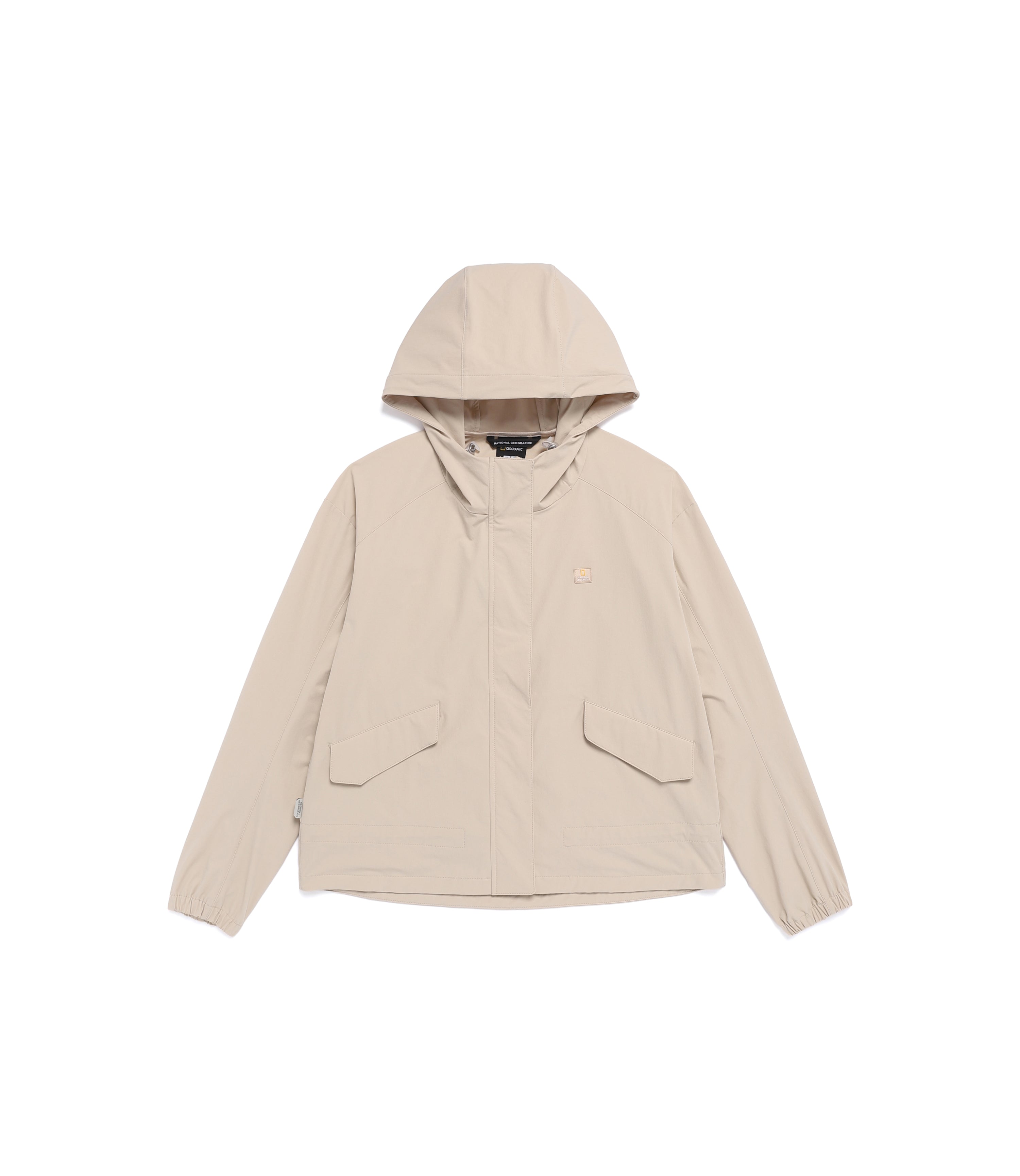 Women's RIO Stretch Semi-Over Fit Full Zip-Up Hoodie<br>L/BEIGE