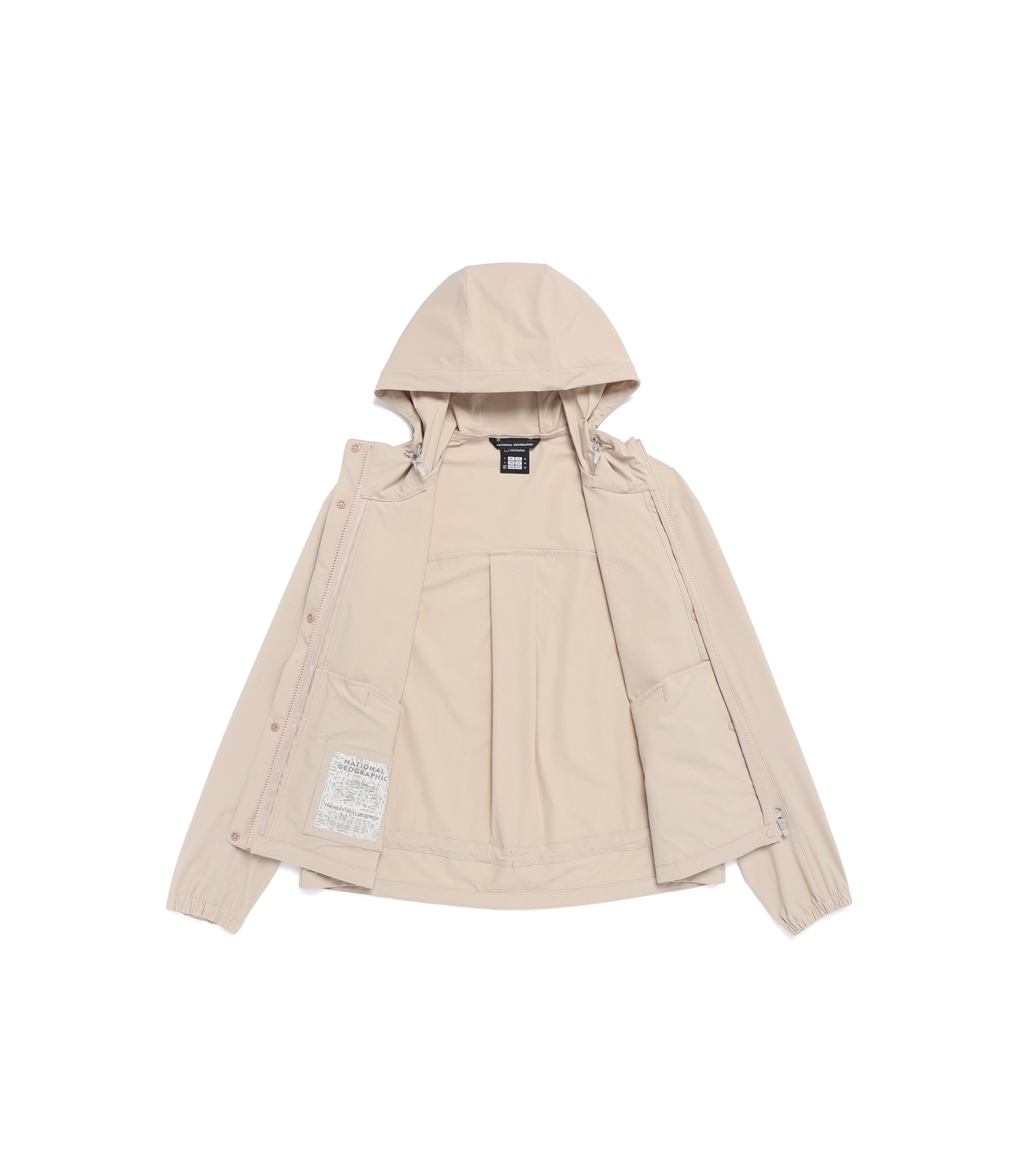 Women's RIO Stretch Semi-Over Fit Full Zip-Up Hoodie<br>L/BEIGE