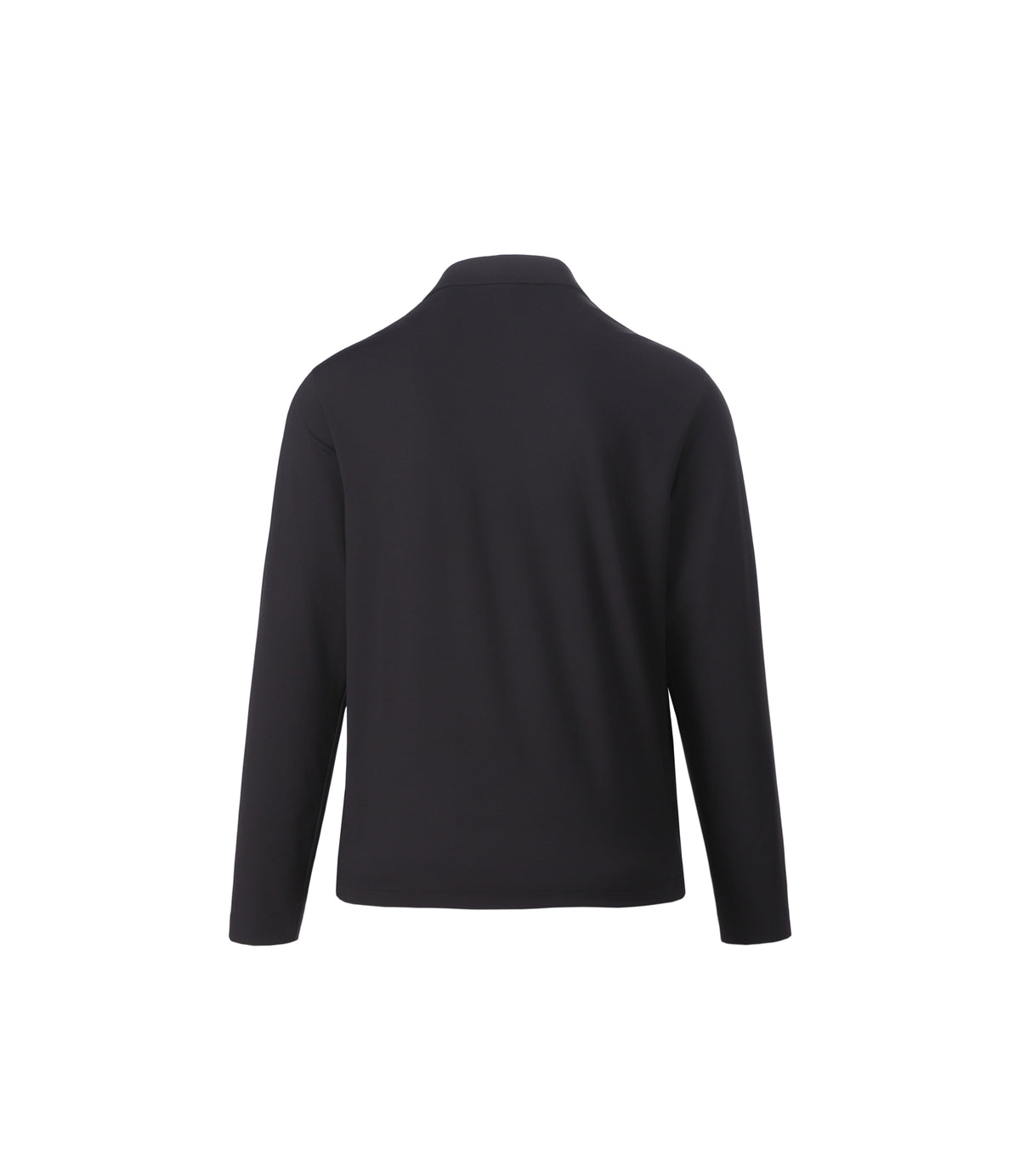 Men's High-Stretch Basic-Fit Long Sleeve Polo Tee<br>BLACK