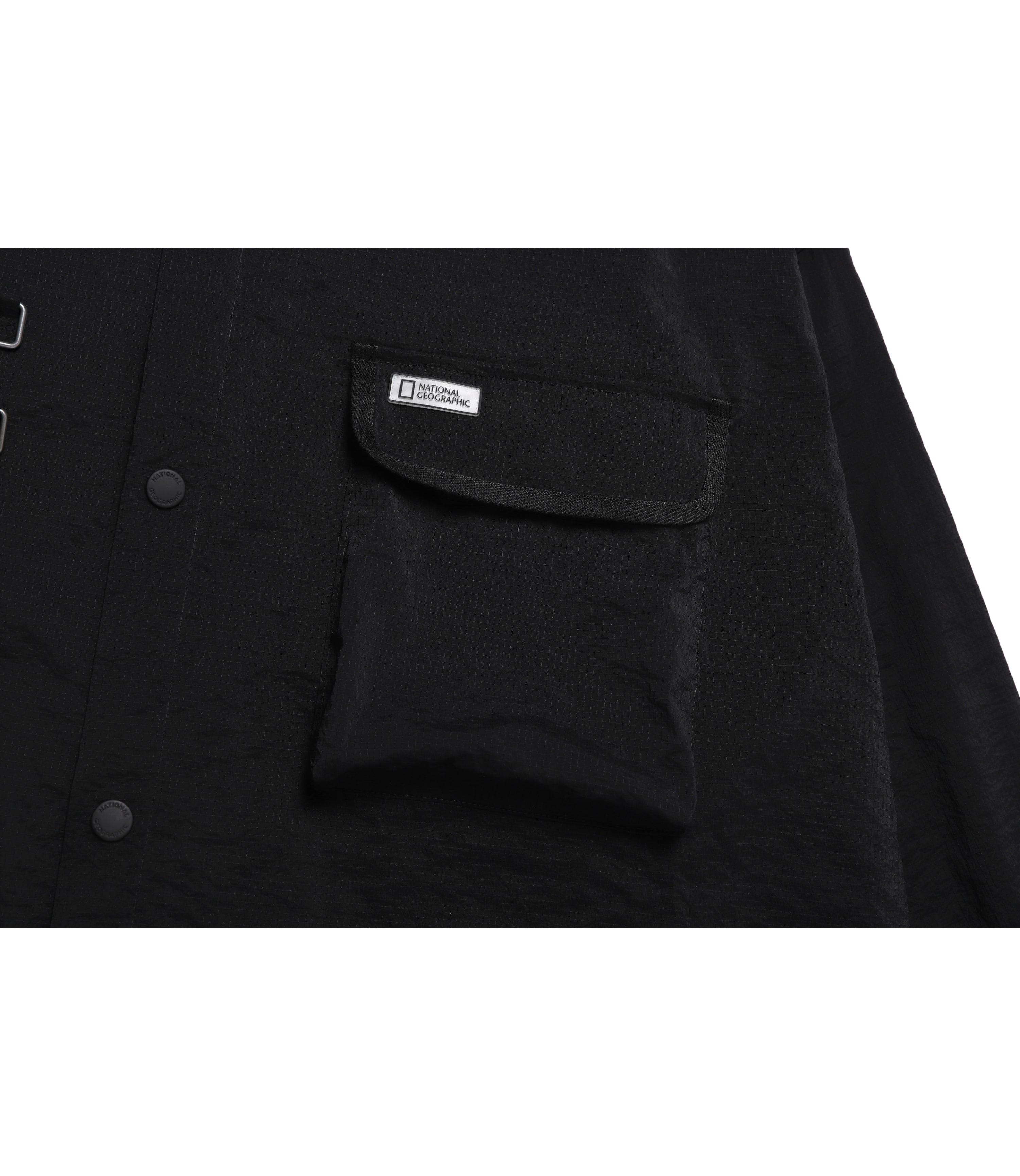 Men's NRN Utility Nylon Long Sleeve Shirket<br>CARBON BLACK