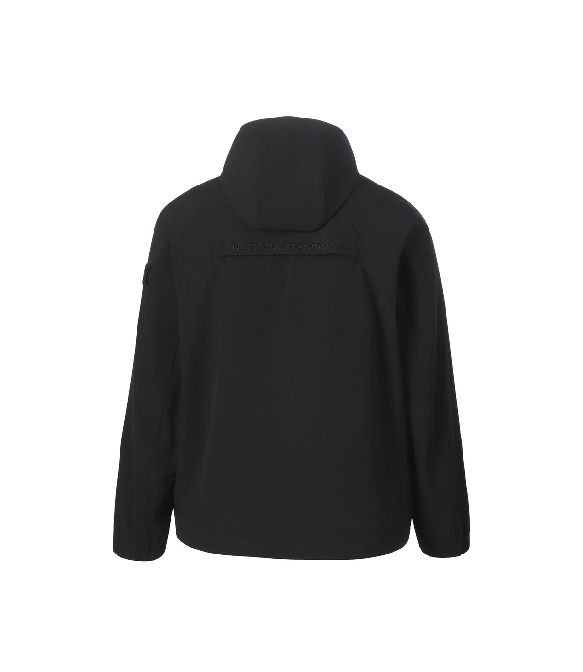 Unisex ARCHELON Woven Stretch Semi-Overfit Hooded Full Zip-Up<br>BLACK