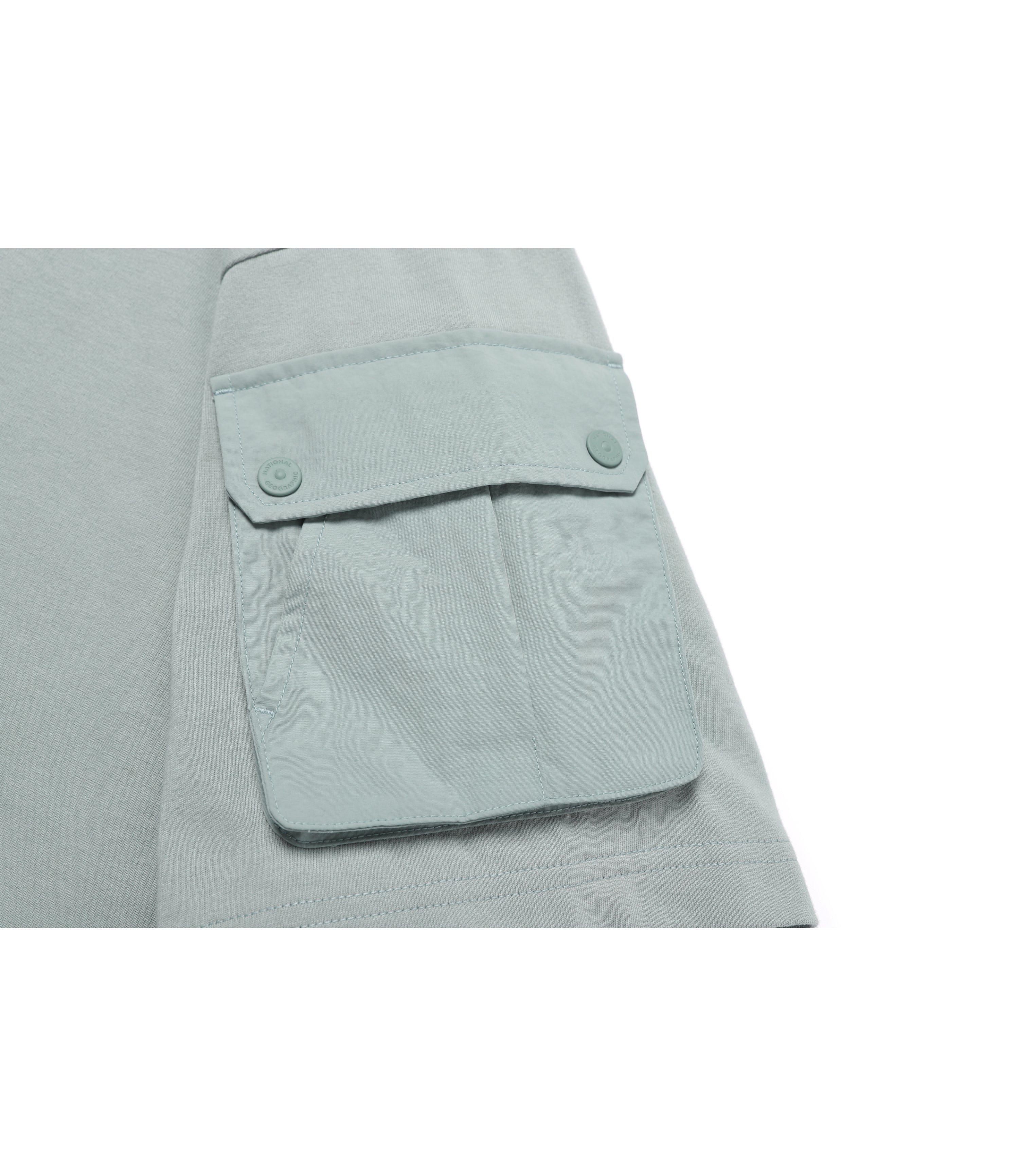 Men's NRN Sleeve Pocket Semi-Over Fit Short Sleeve Tee<br>KHAKI GREEN