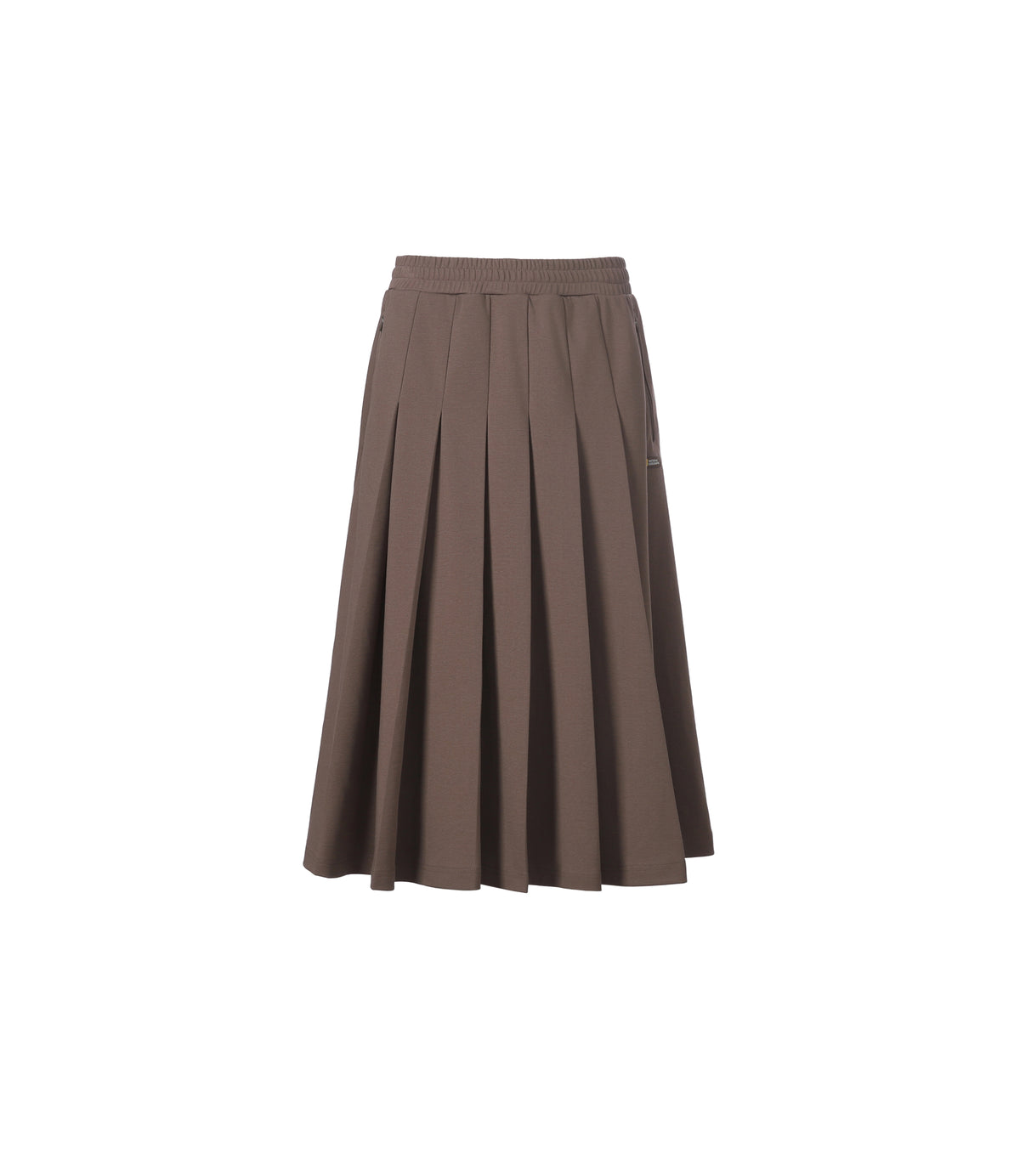 Women's Ponte Pleated Skirt<br>WOOD BROWN