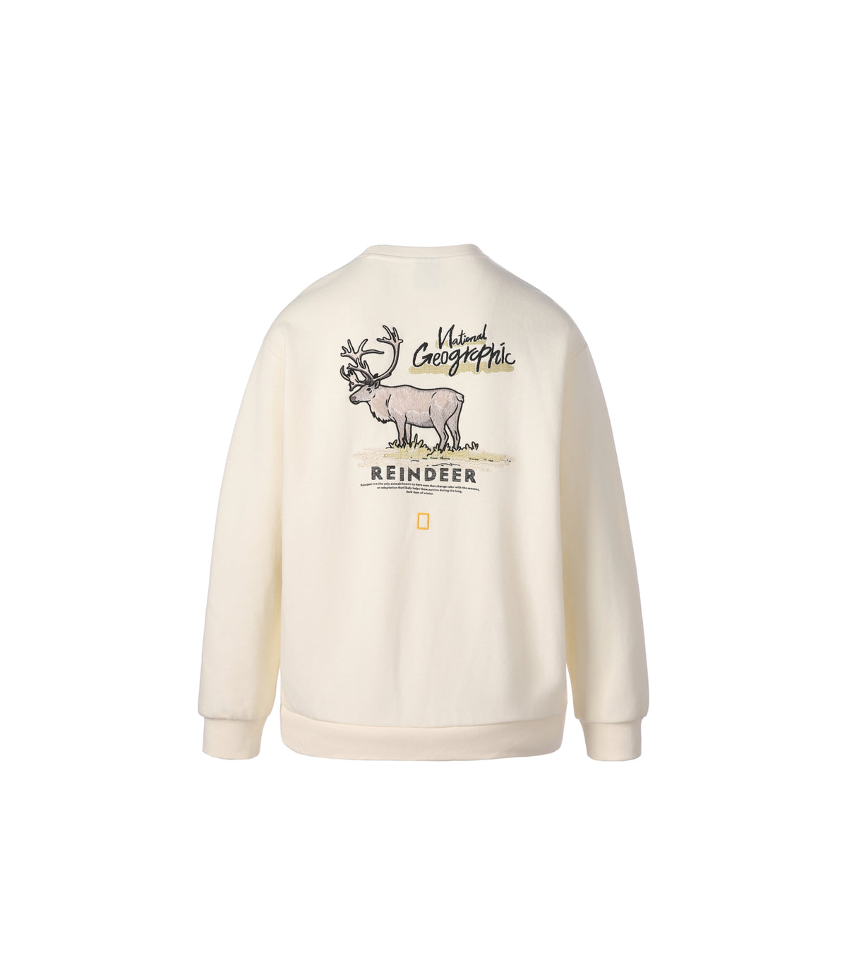 Unisex Animal Graphic Semi-Overfit Sweatshirt<br>IVORY