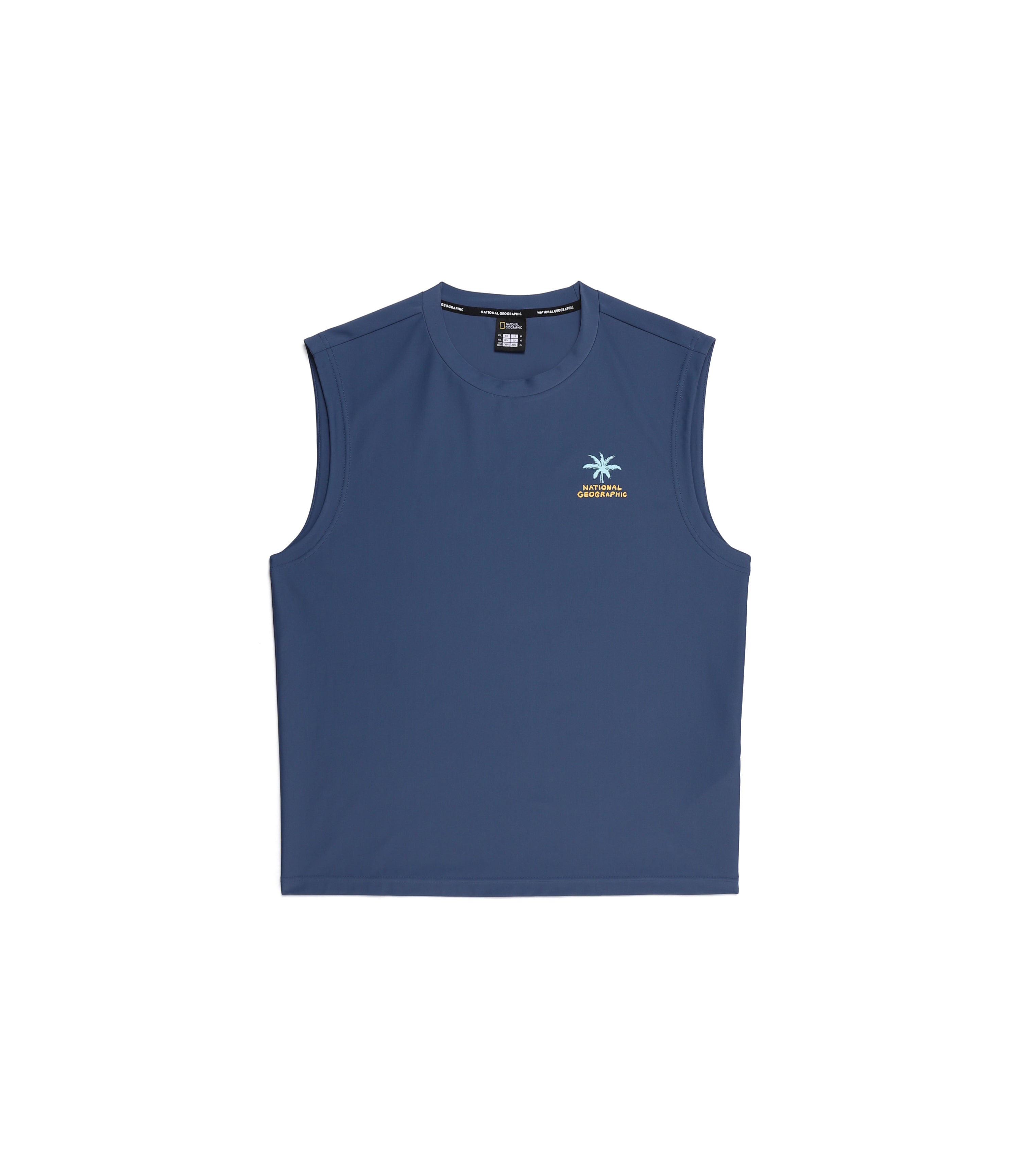 Men's Semi-Over Fit Graphic Sleevless Rash Guard<br>TURQUOISE