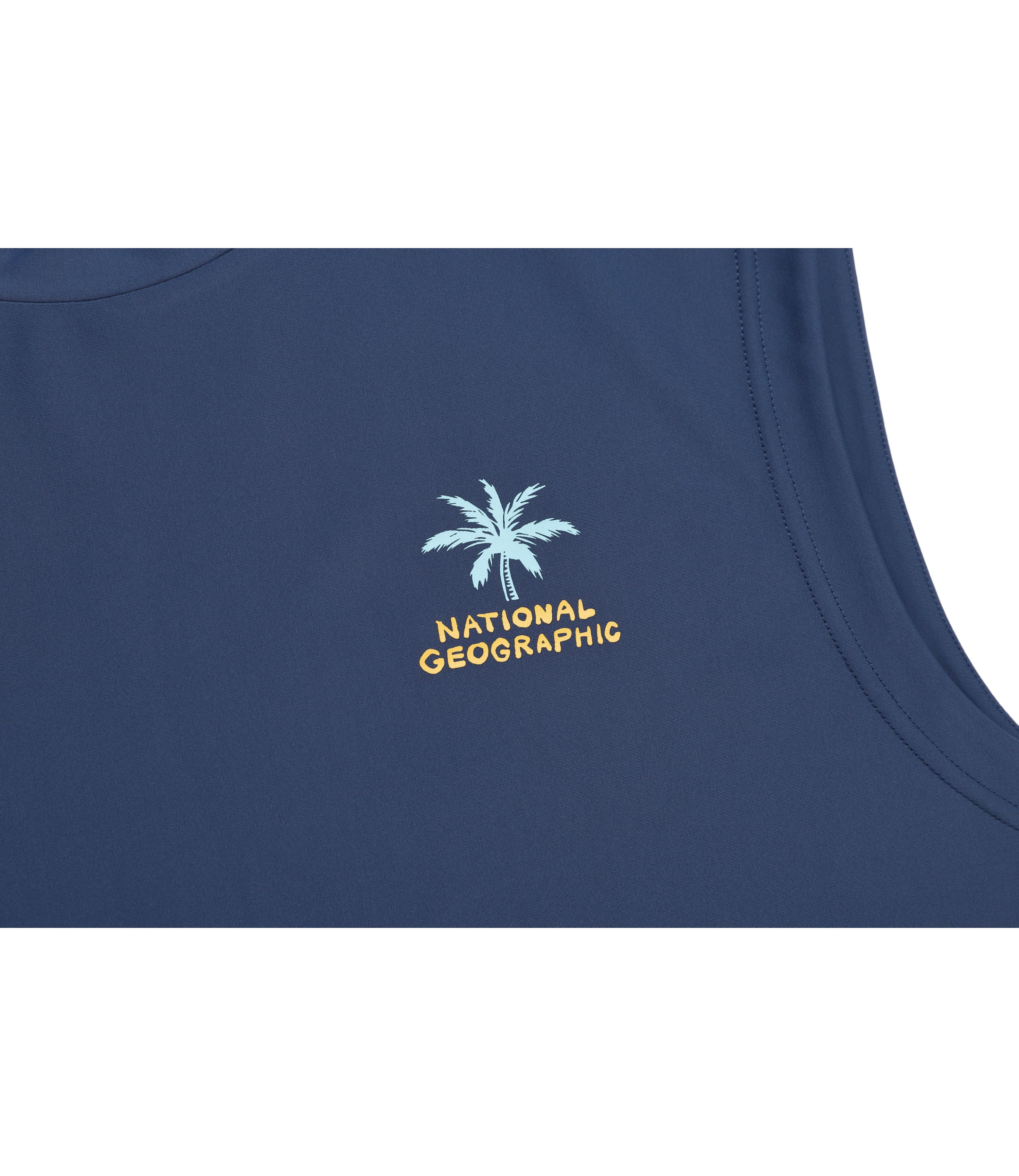 Men's Semi-Over Fit Graphic Sleevless Rash Guard<br>TURQUOISE