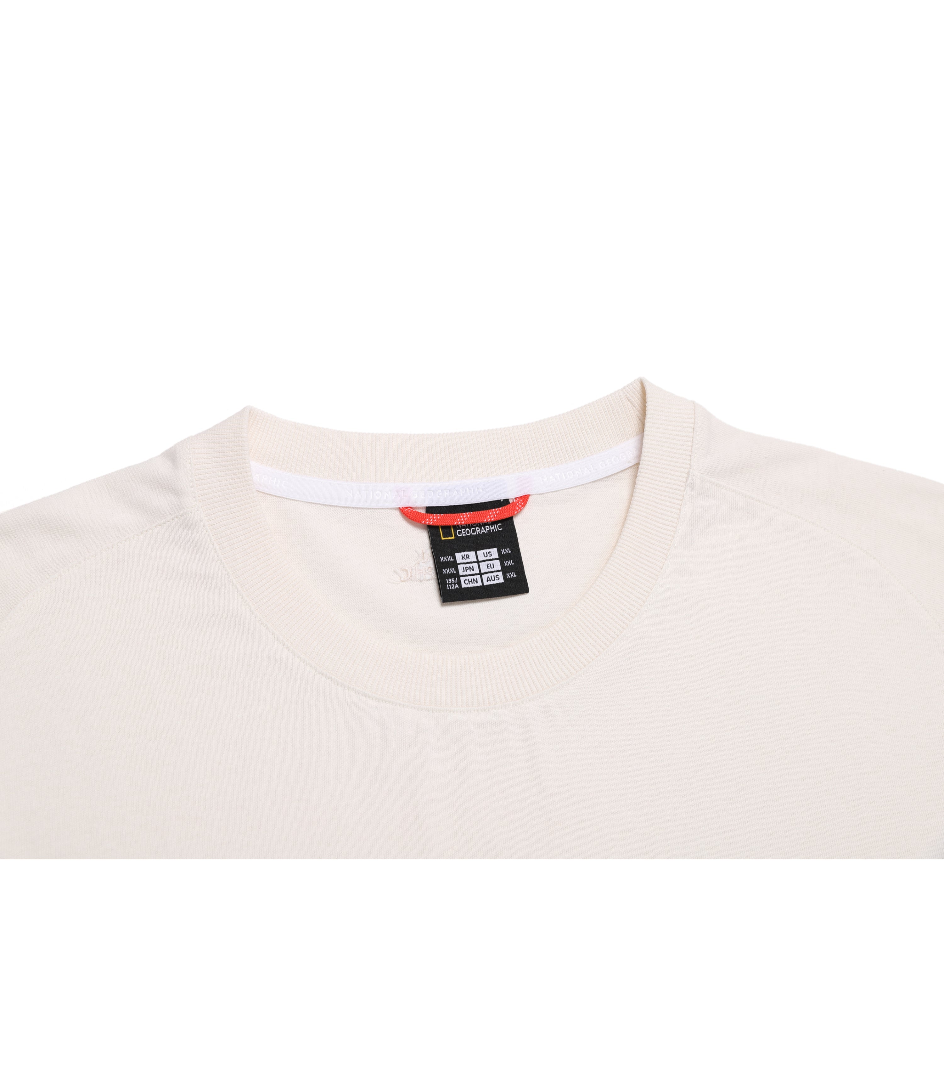 Unisex Woven Poket Semi Over Fit Short Sleeve Tee<br>IVORY