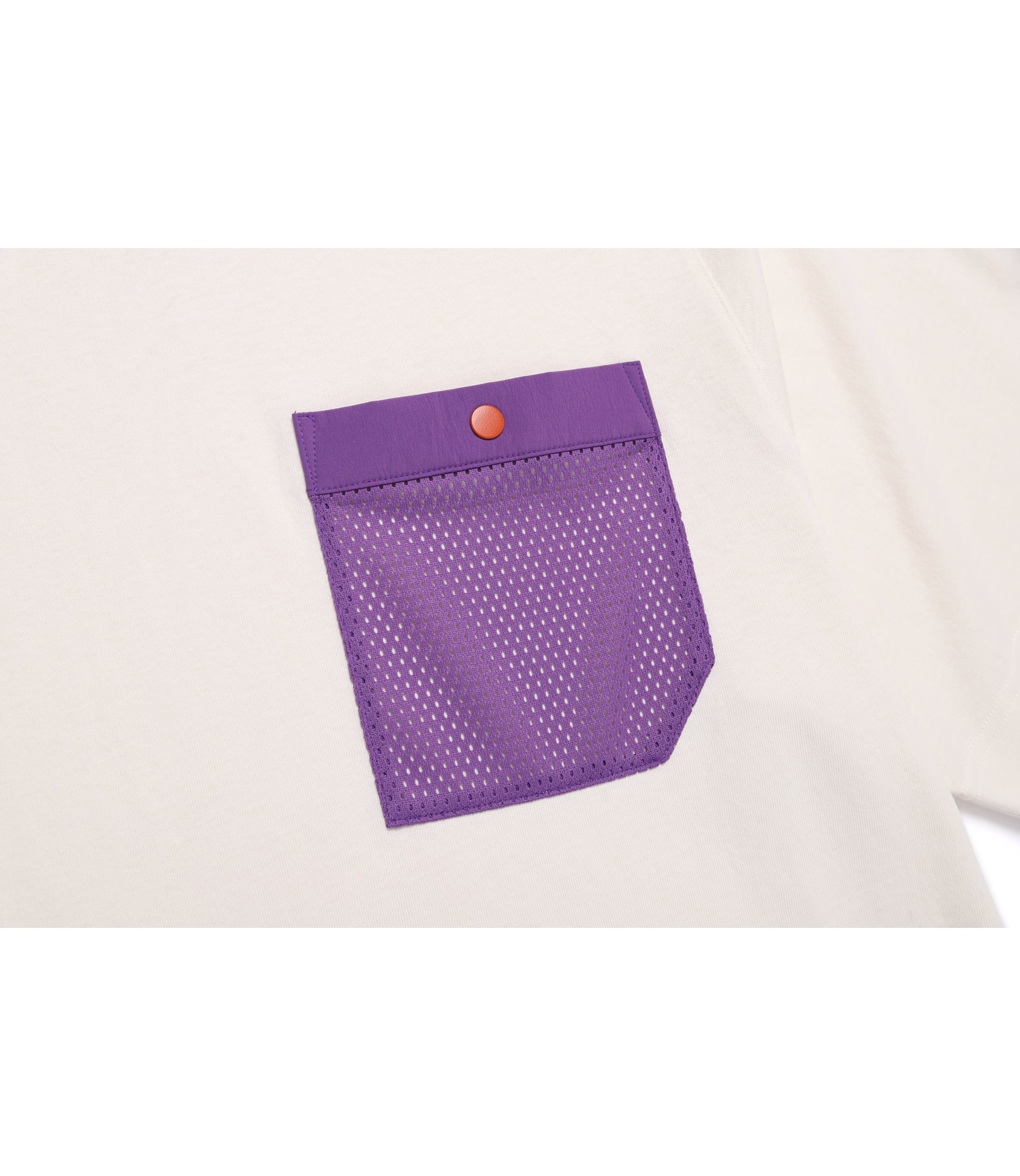 Unisex Woven Poket Semi Over Fit Short Sleeve Tee<br>IVORY