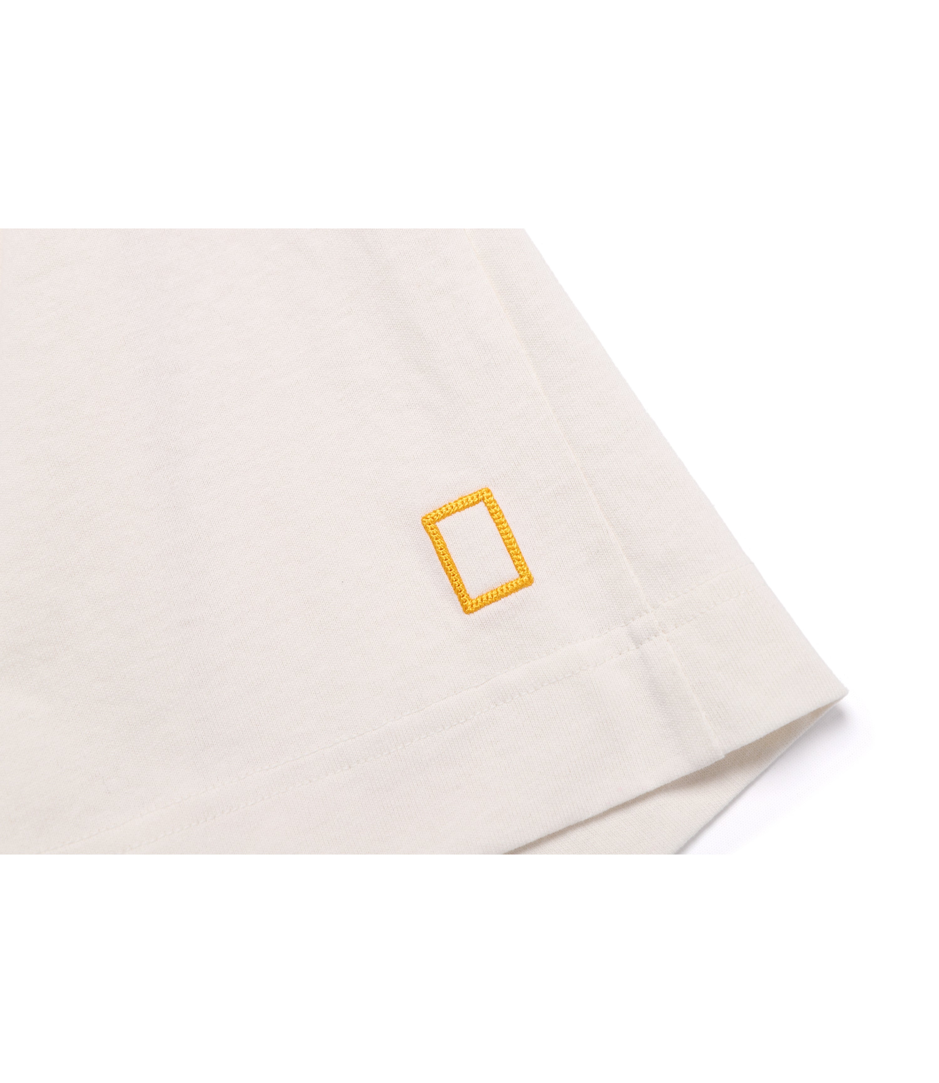 Unisex Woven Poket Semi Over Fit Short Sleeve Tee<br>IVORY