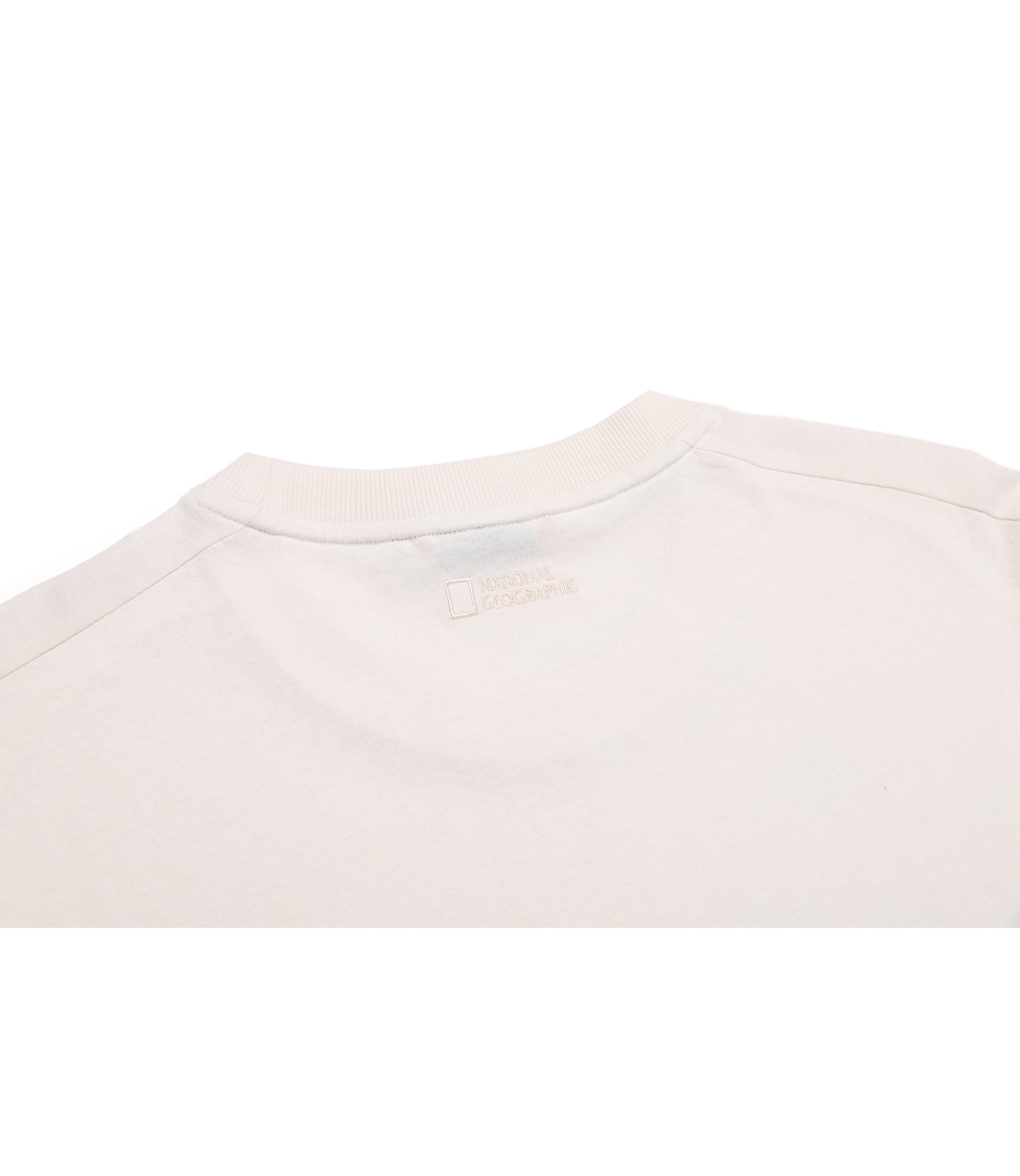 Unisex Woven Poket Semi Over Fit Short Sleeve Tee<br>IVORY