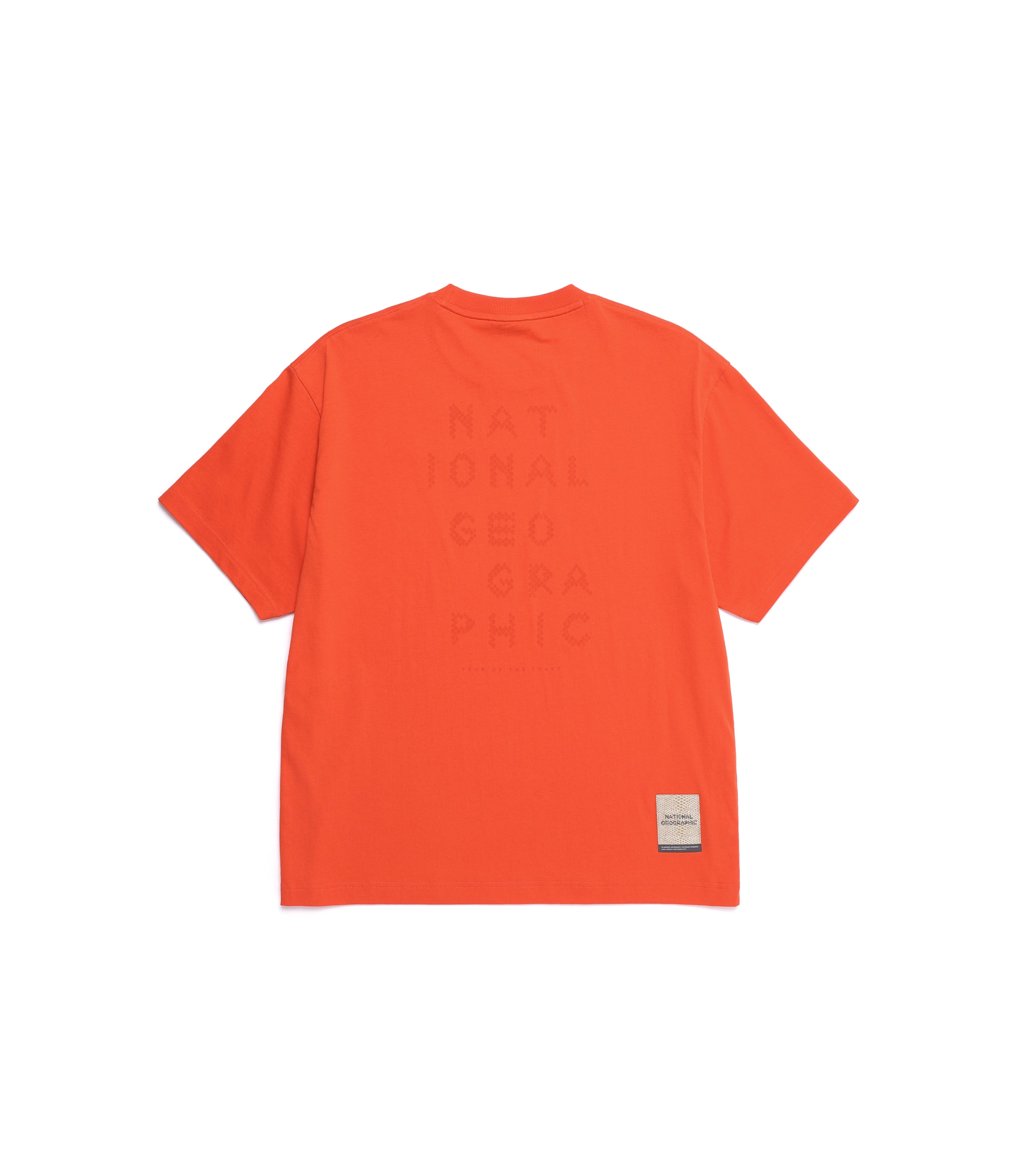 Unisex CNY Snake Back Graphic Semi Over Fit Tee<br>RED ORANGE