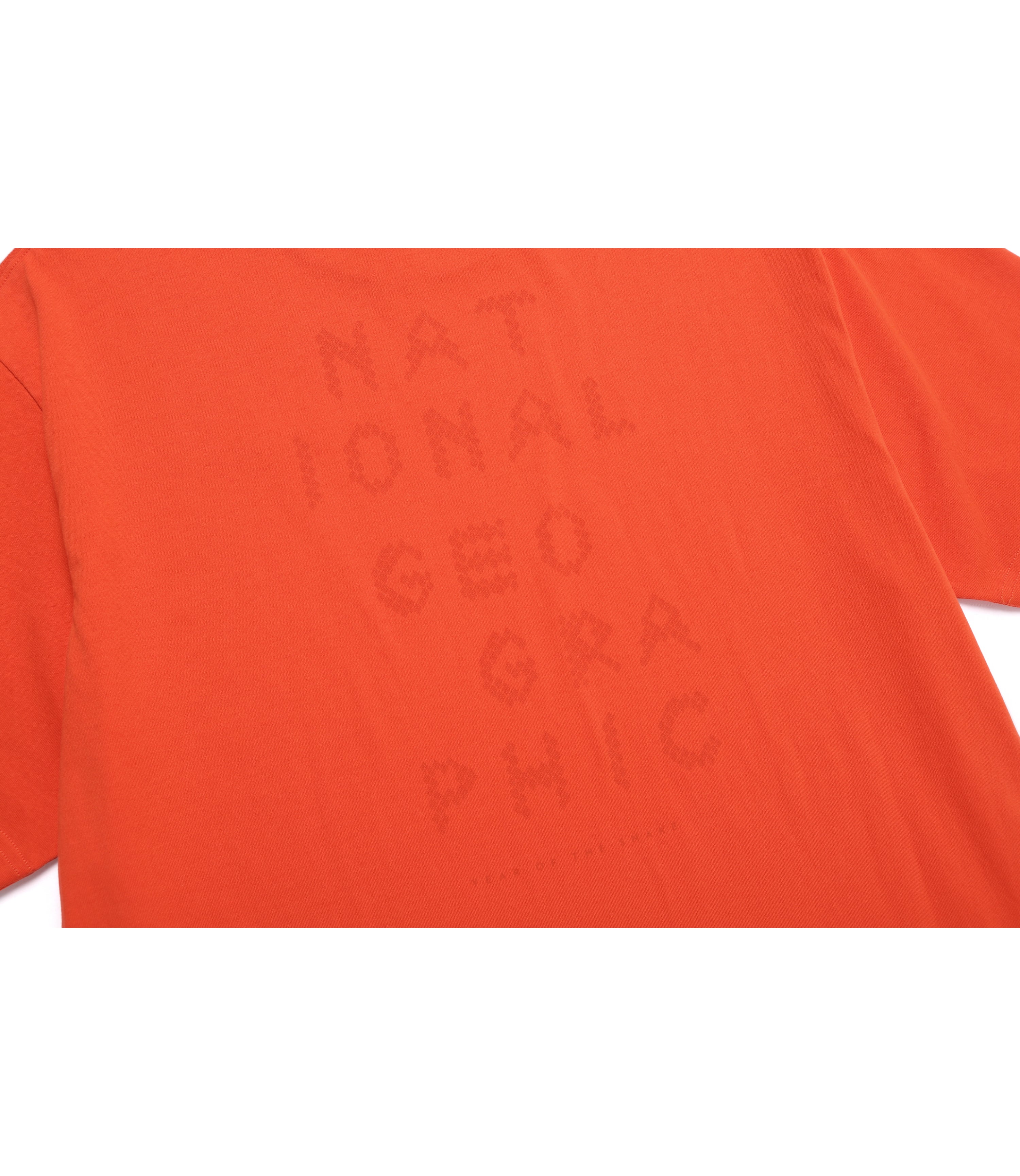 Unisex CNY Snake Back Graphic Semi Over Fit Tee<br>RED ORANGE
