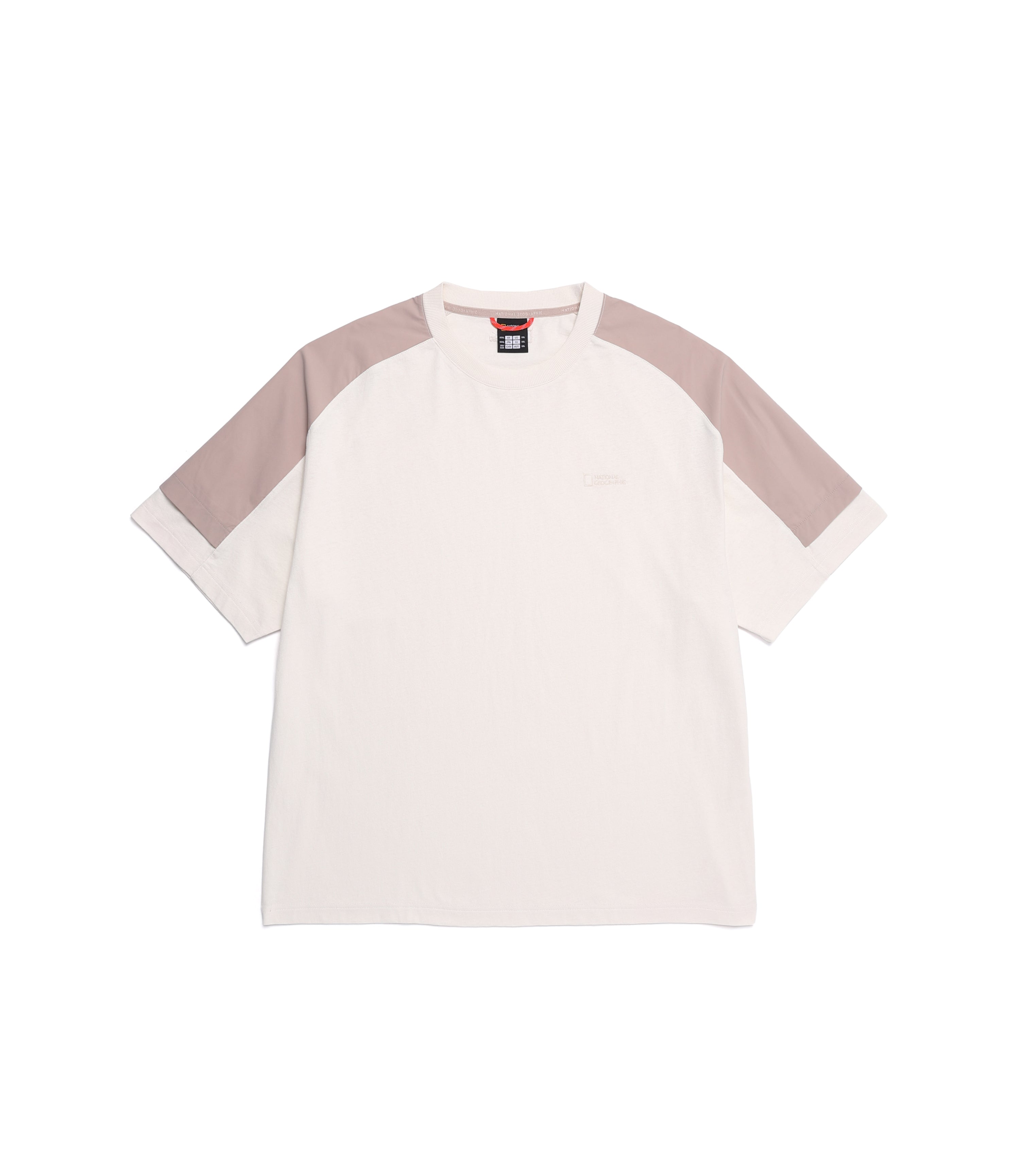Unisex Woven Sleeve Over Fit Short Sleeve Tee<br>IVORY