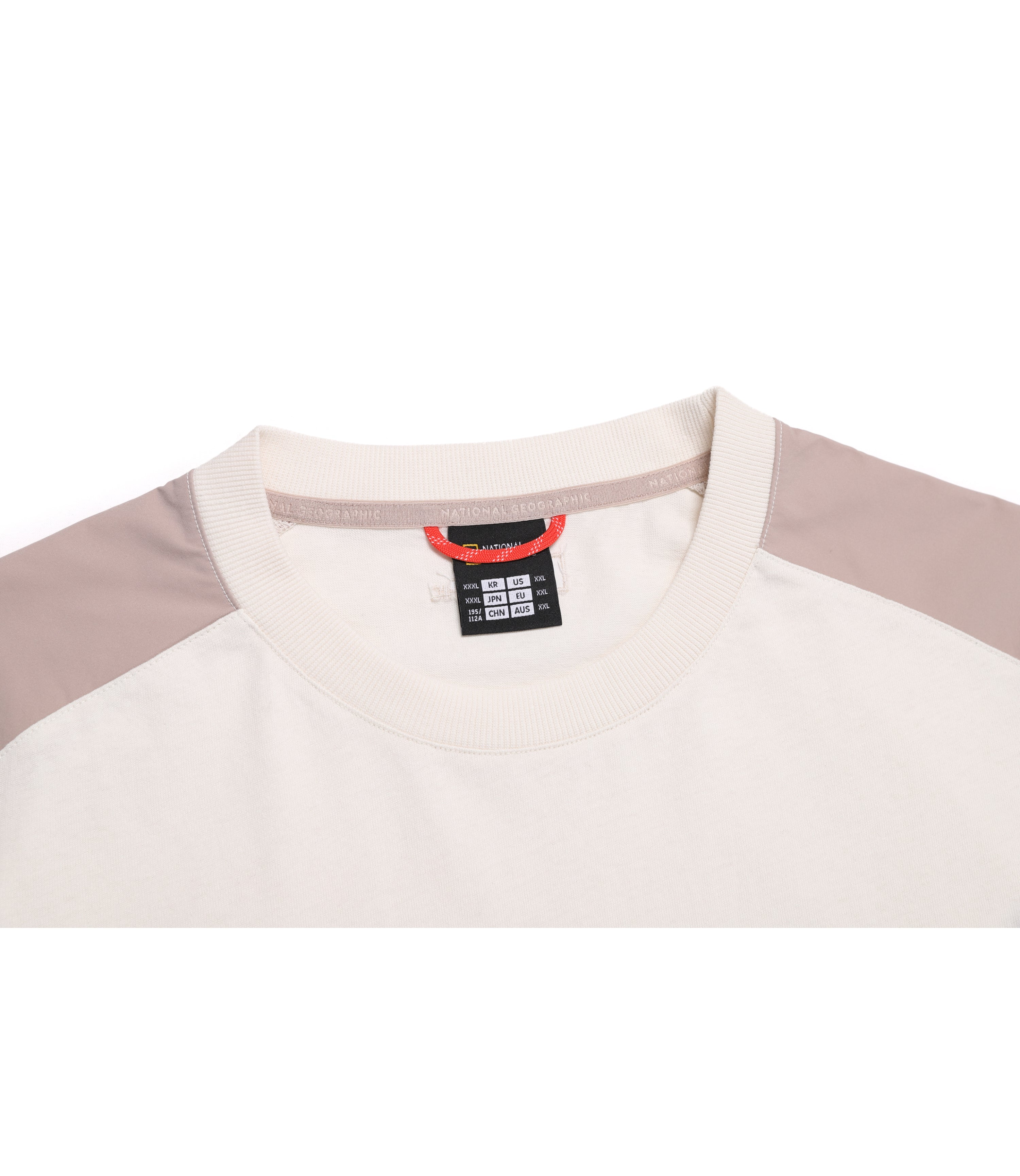 Unisex Woven Sleeve Over Fit Short Sleeve Tee<br>IVORY