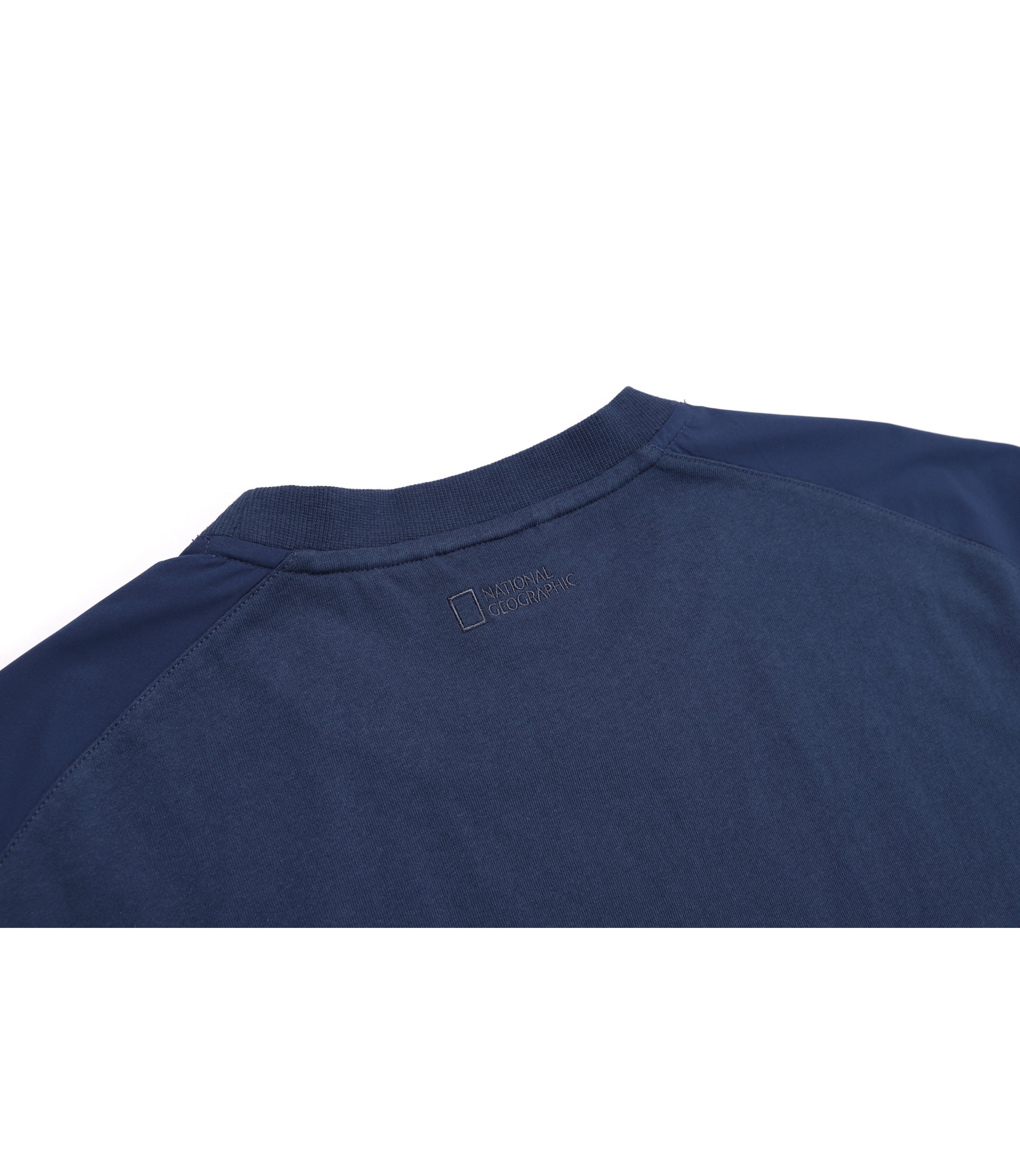 Unisex Woven Sleeve Over Fit Short Sleeve Tee<br>L/NAVY