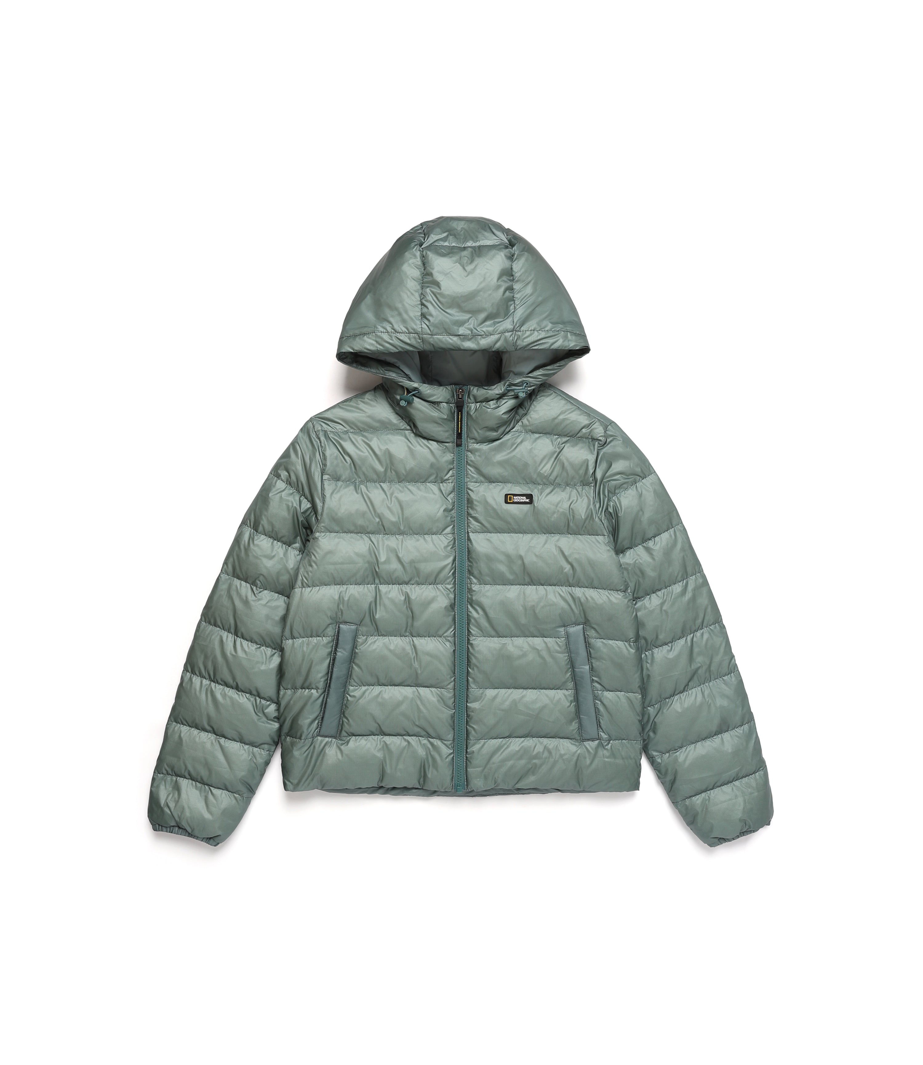 Women's MILVUS Light Goose Down Hooded Jacket<br>SMOKE GREEN