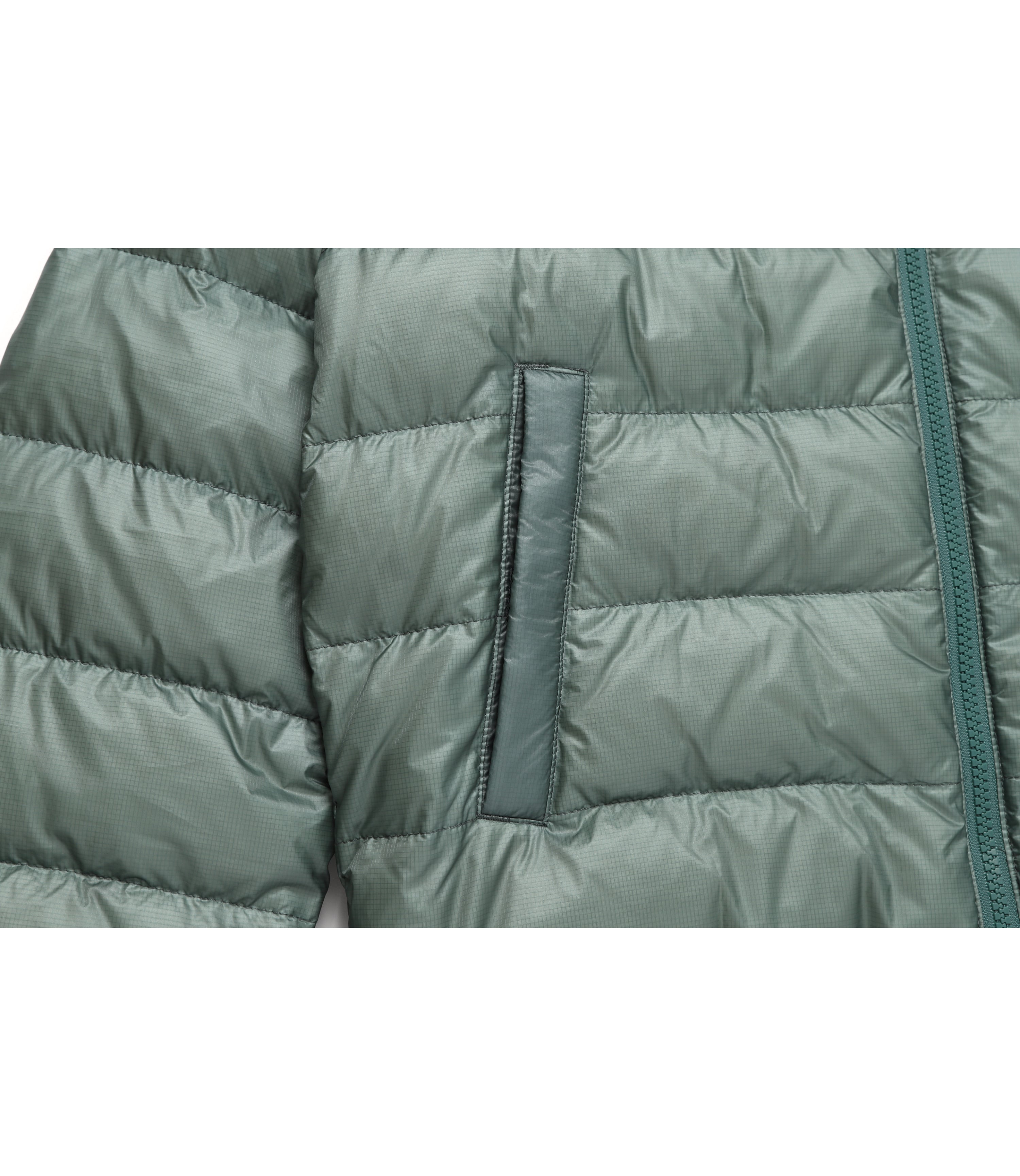 Women's MILVUS Light Goose Down Hooded Jacket<br>SMOKE GREEN