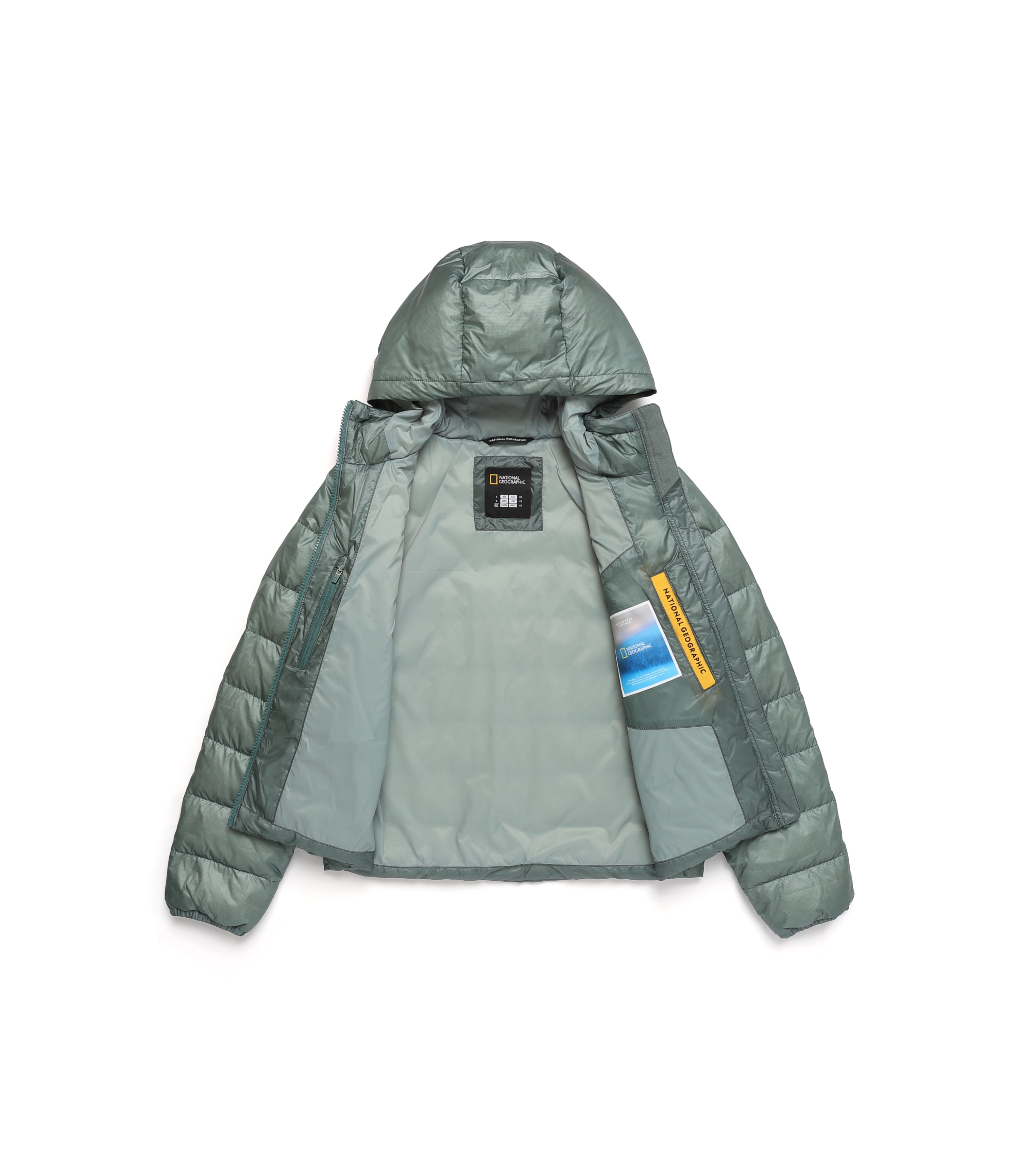 Women's MILVUS Light Goose Down Hooded Jacket<br>SMOKE GREEN