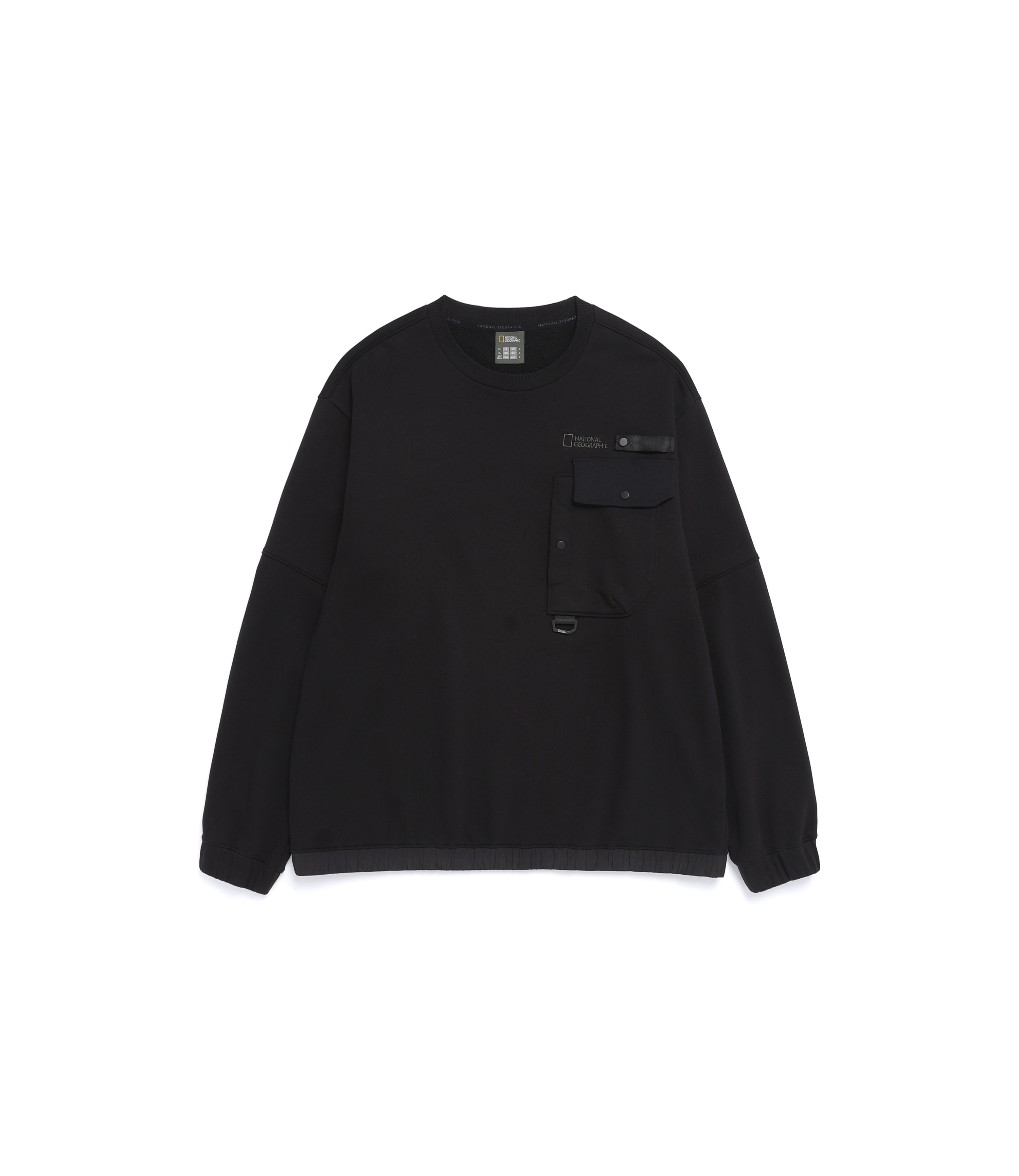 Men's NRN Hybrid Semi-Oversized Pocket Sweatshirt<br>BLACK
