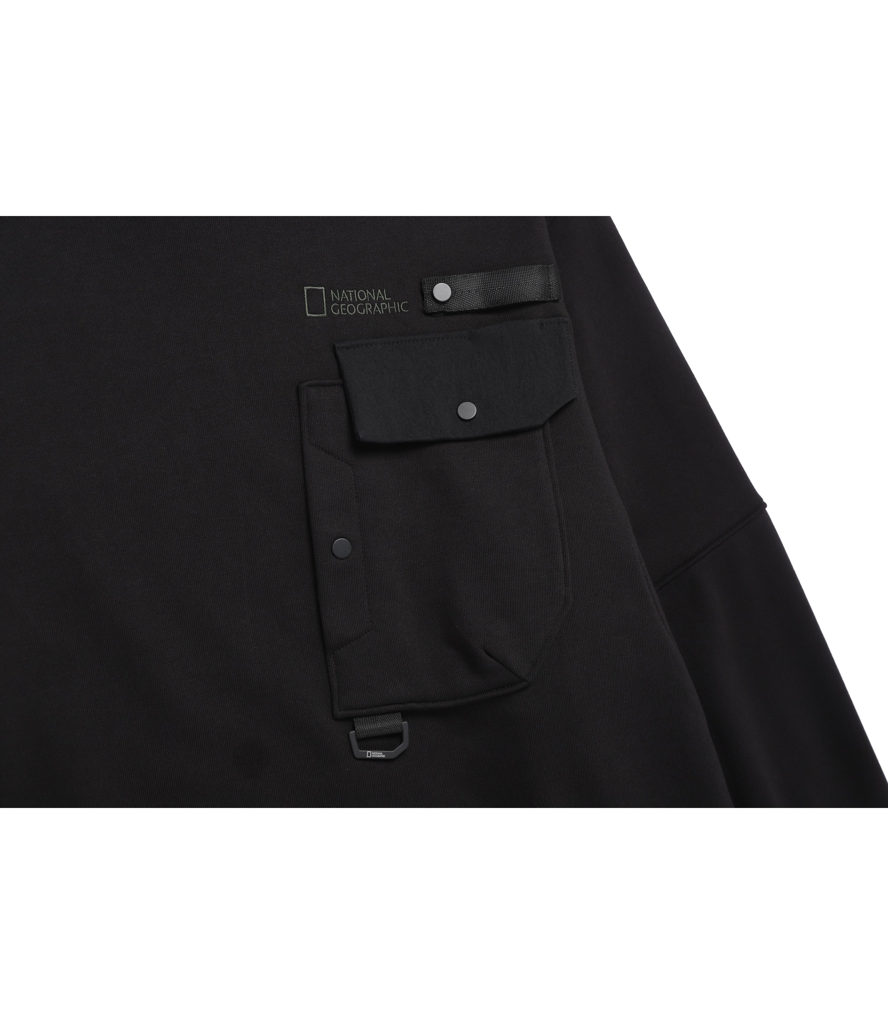 Men's NRN Hybrid Semi-Oversized Pocket Sweatshirt<br>BLACK