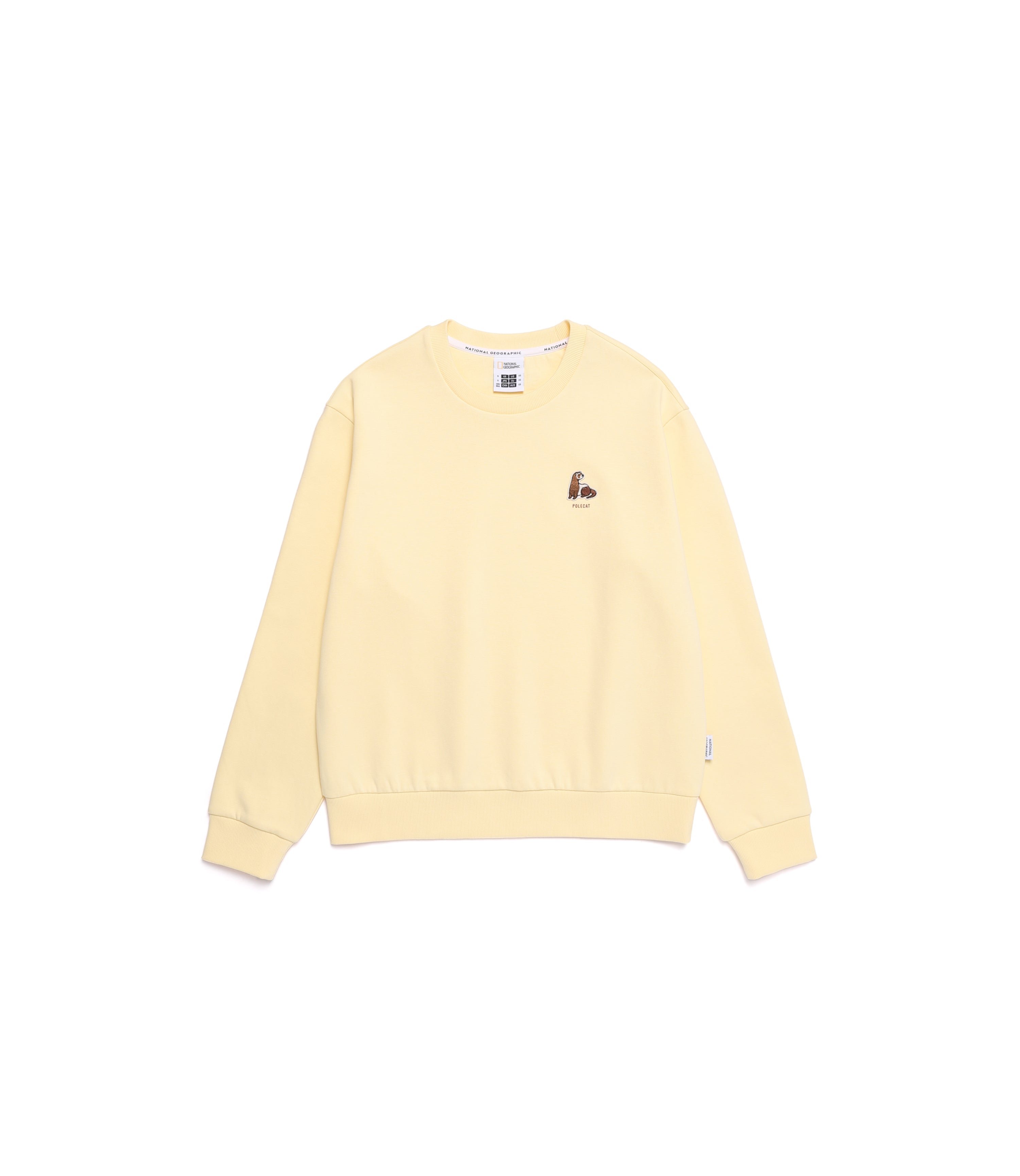 Woman's Animal Wappen Semi-Over Fit Crop Sweatshirt<br>BUTTER