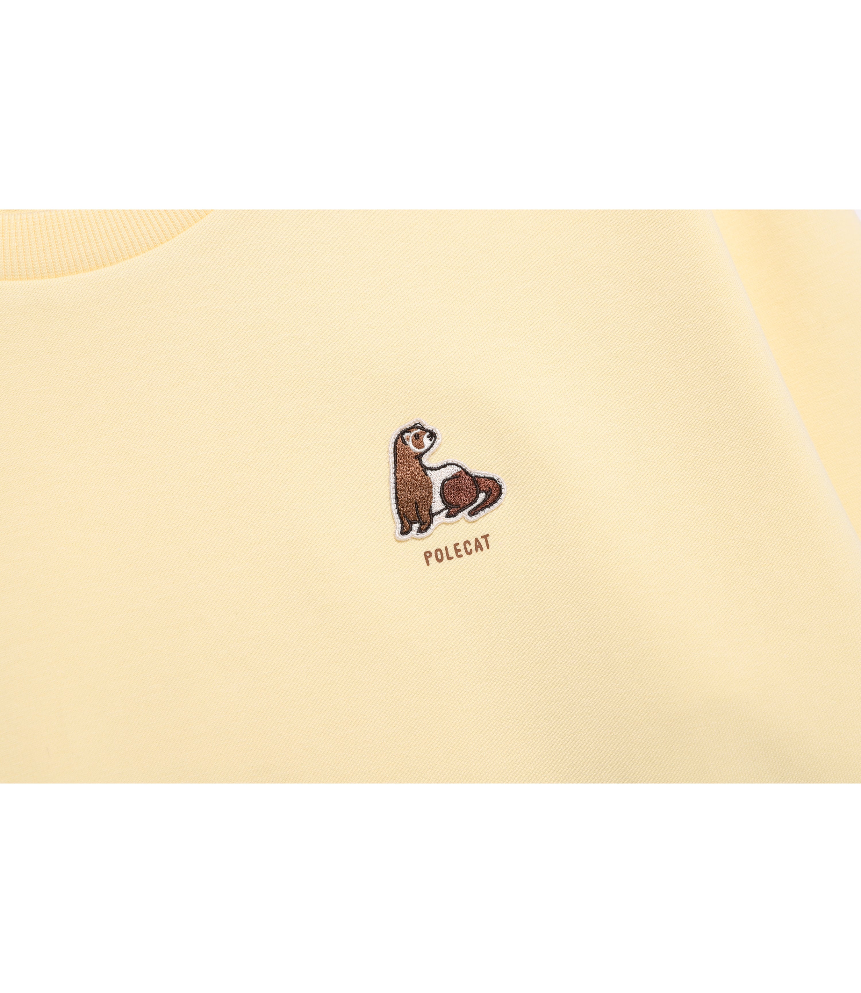 Woman's Animal Wappen Semi-Over Fit Crop Sweatshirt<br>BUTTER