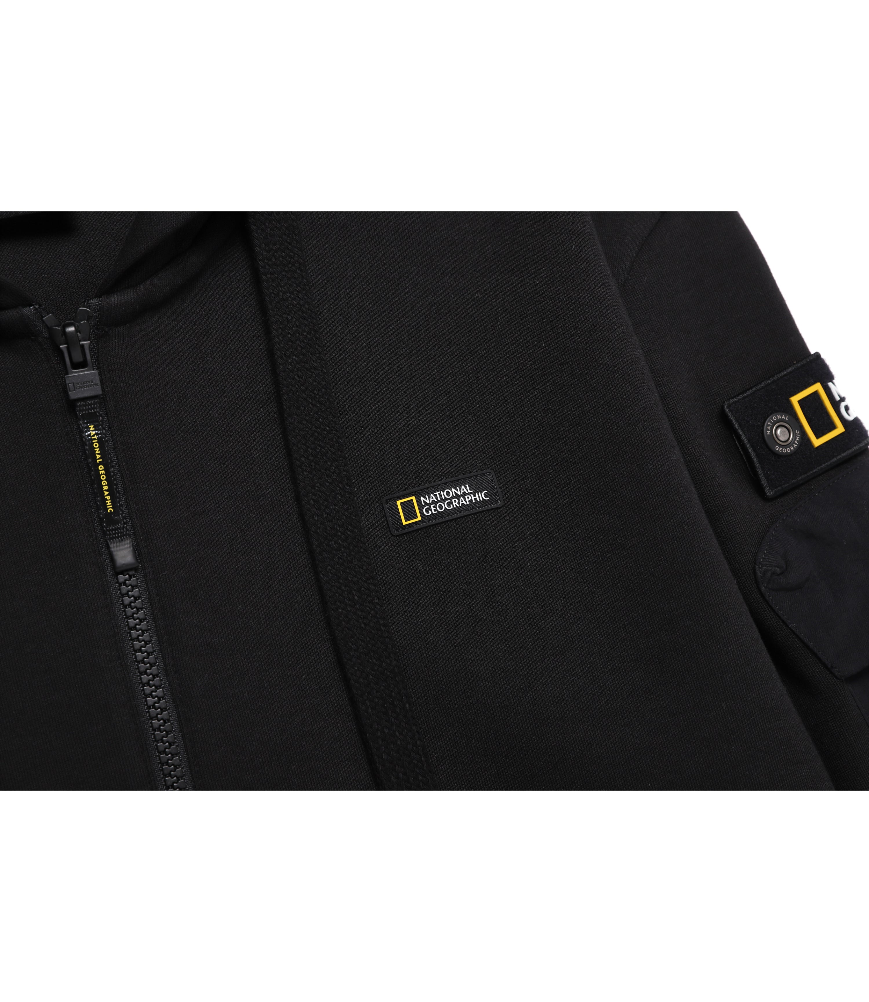 Unisex MARGAY Full Zip Up Hooded Jacket<br>CARBON BLACK