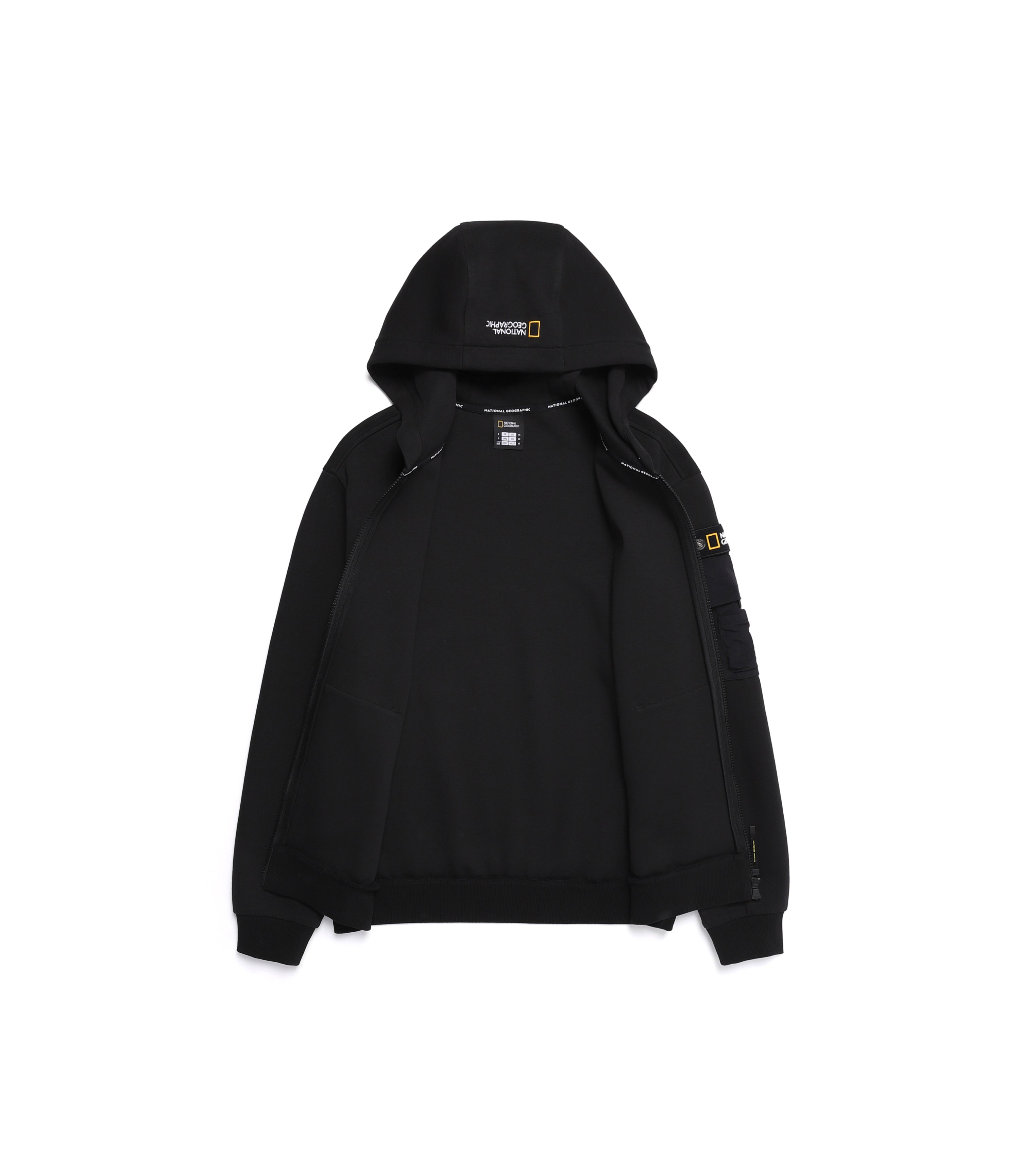 Unisex MARGAY Full Zip Up Hooded Jacket<br>CARBON BLACK