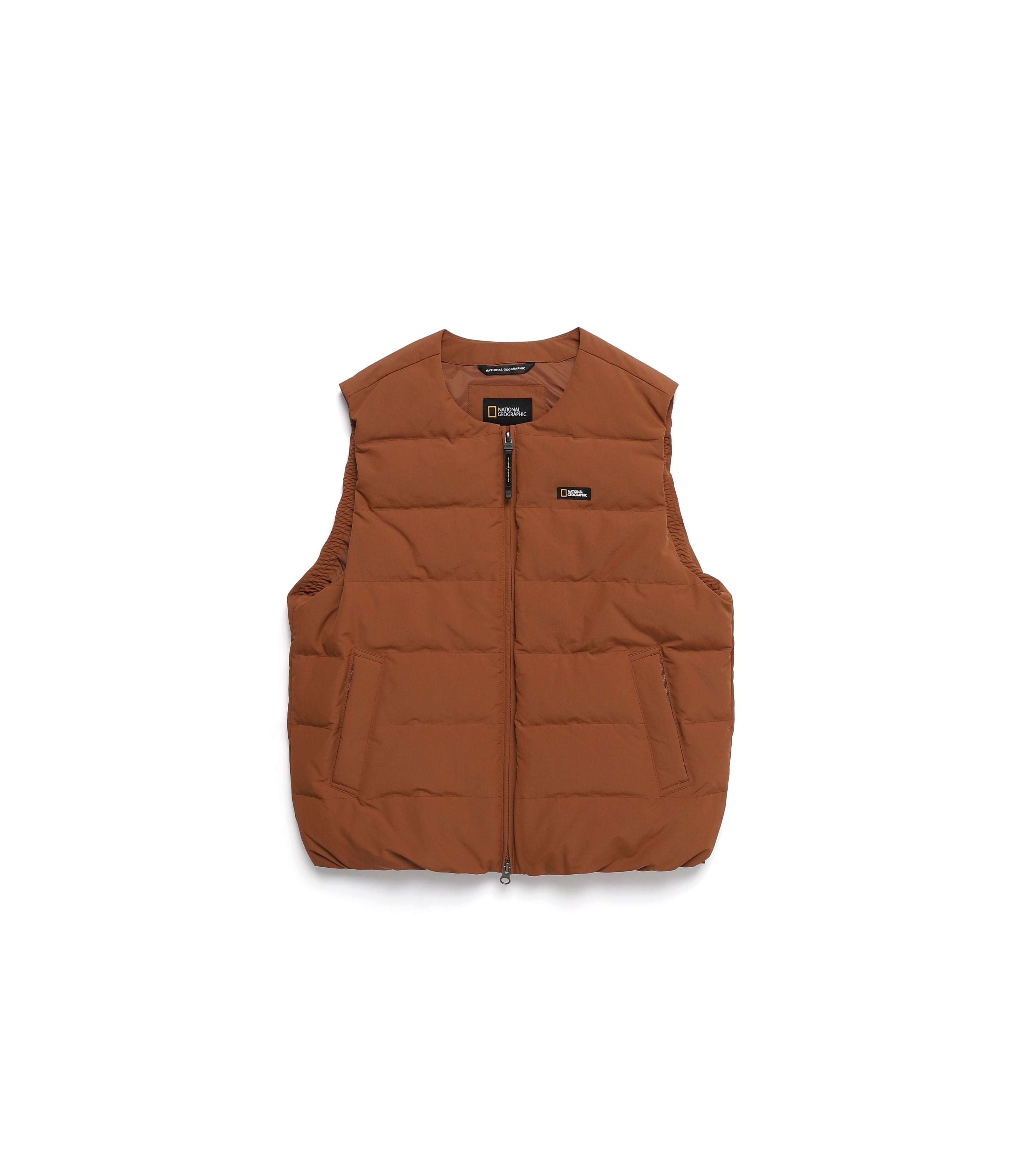 Women's HERON U-Neck Light Down Vest<br>BRICK