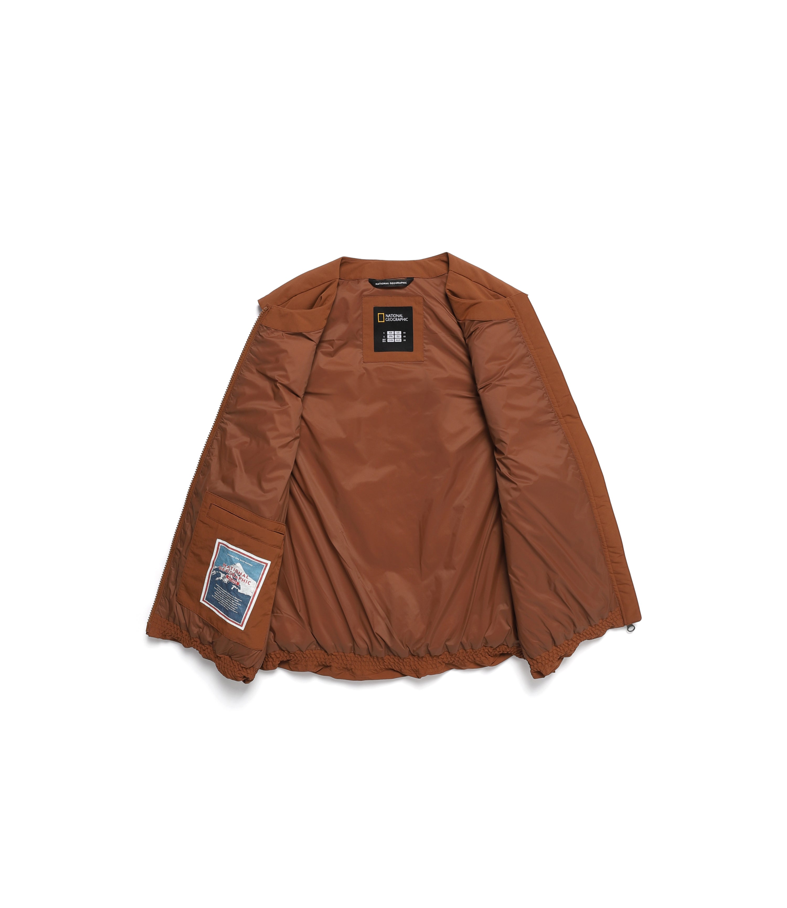 Women's HERON U-Neck Light Down Vest<br>BRICK