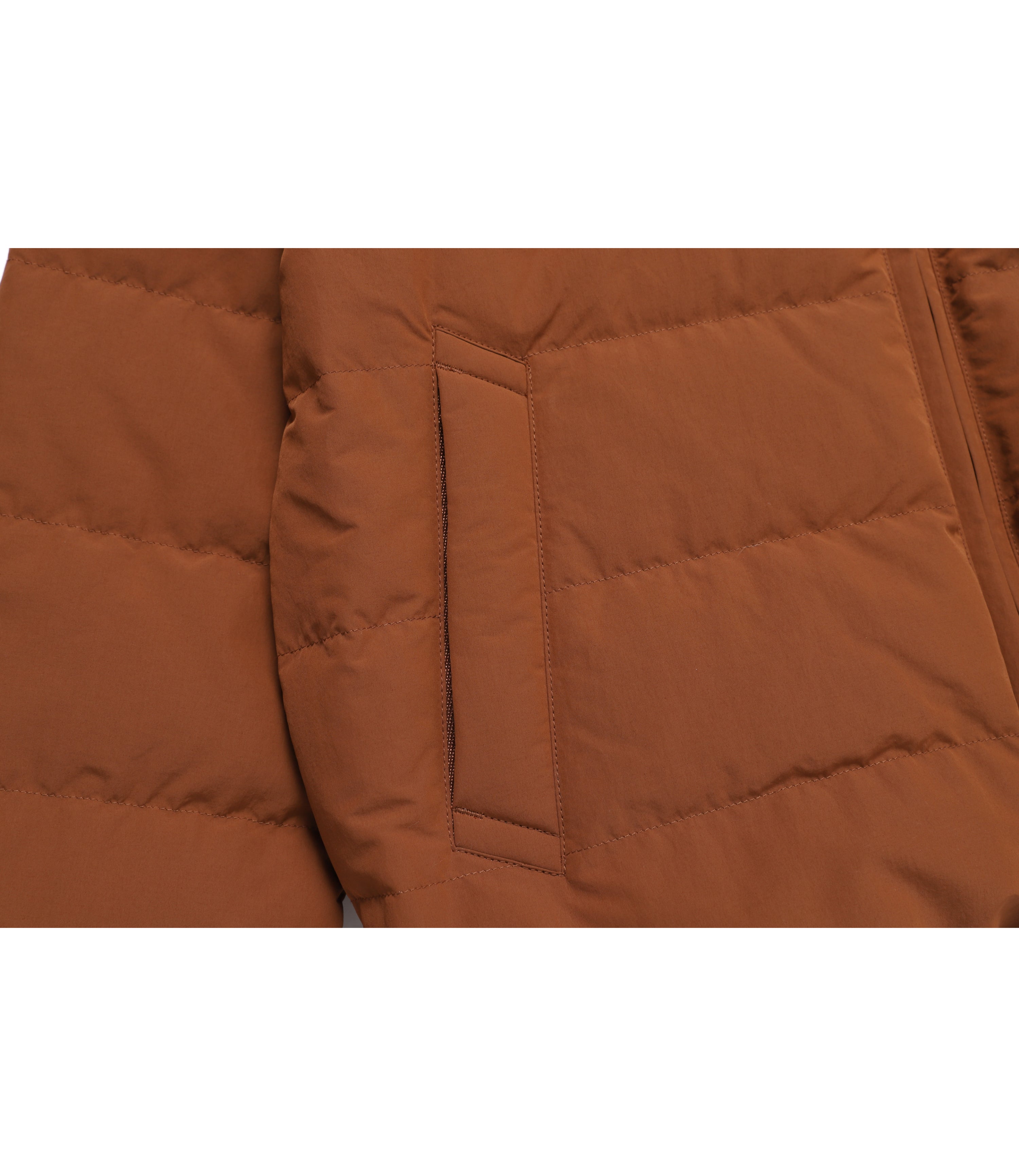 Women's HERON U-Neck Light Down Jacket<br>BRICK