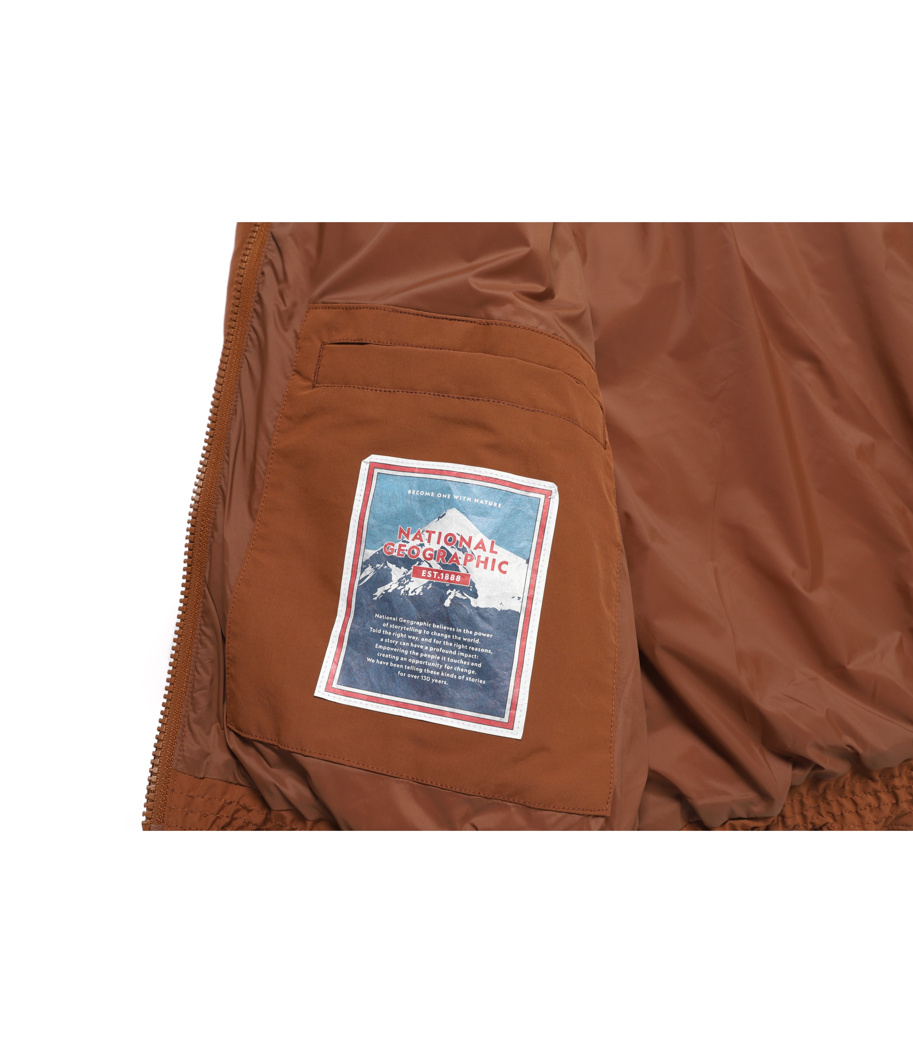 Women's HERON U-Neck Light Down Jacket<br>BRICK
