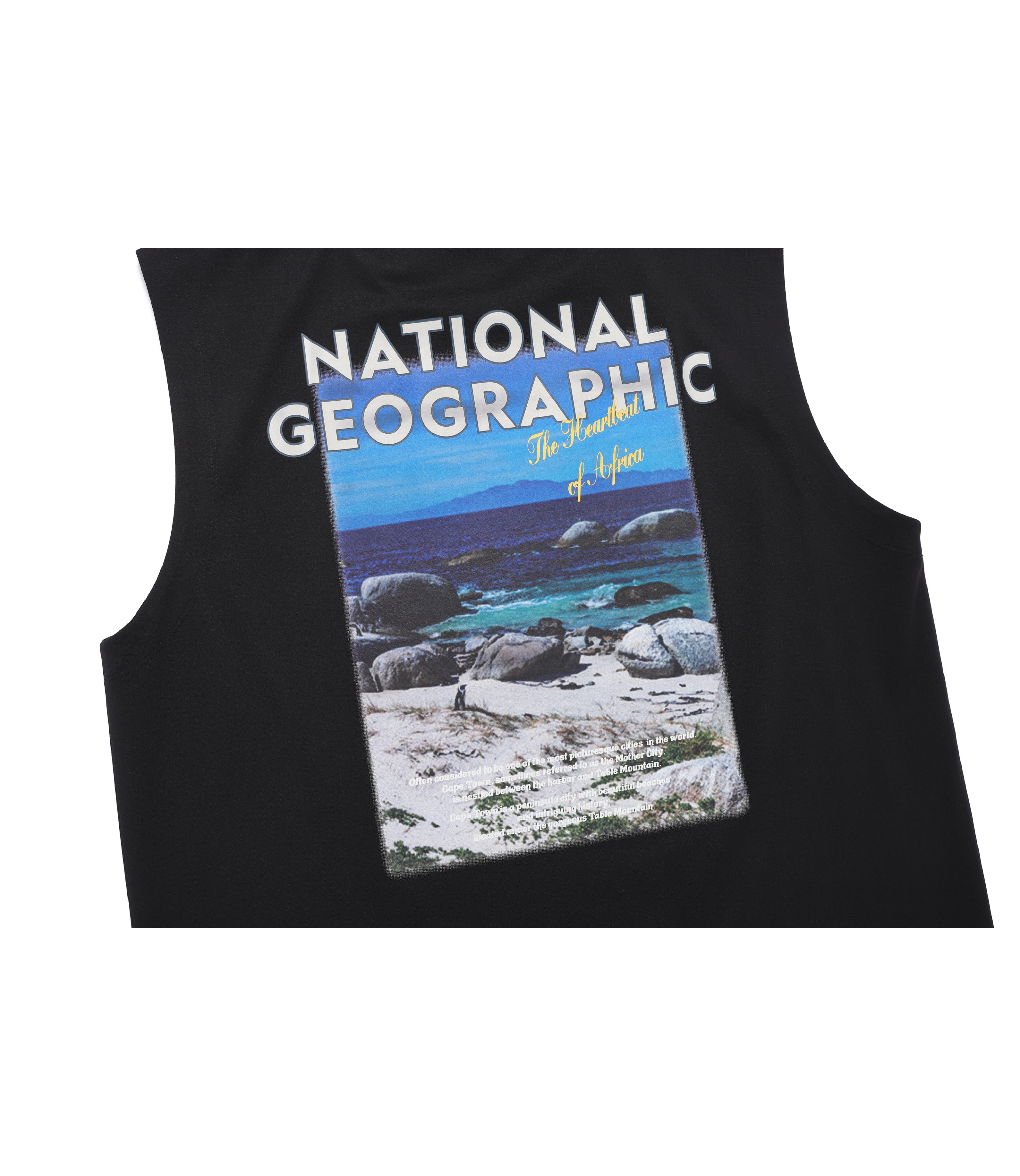 Men's Crow Sorona Cool Touch Graphic Semi-Overfit Sleeveless Tee<br>BLACK