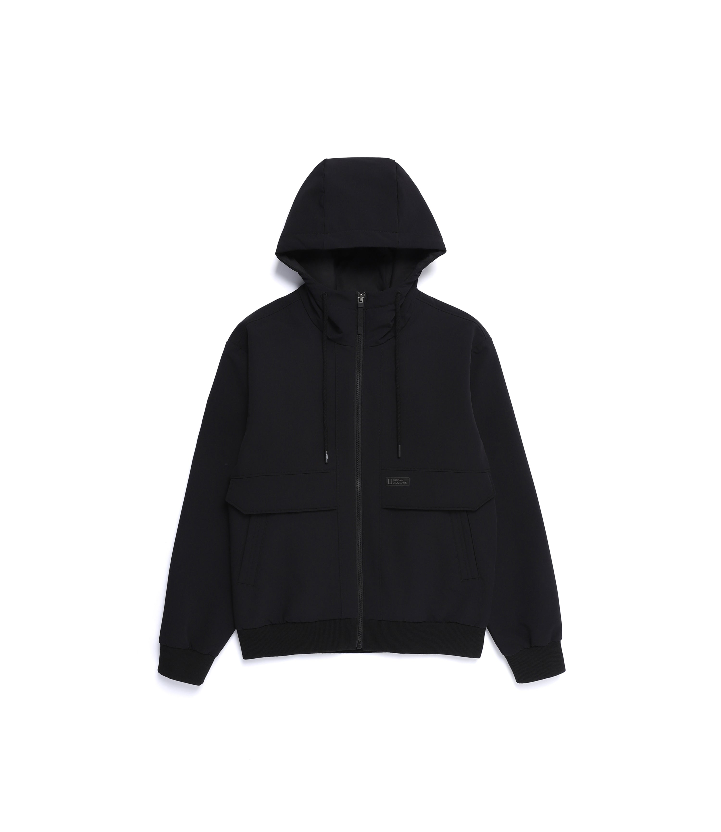 Unisex ARCHELON Double Warm Woven Zip-Up Hoodie<br>BLACK