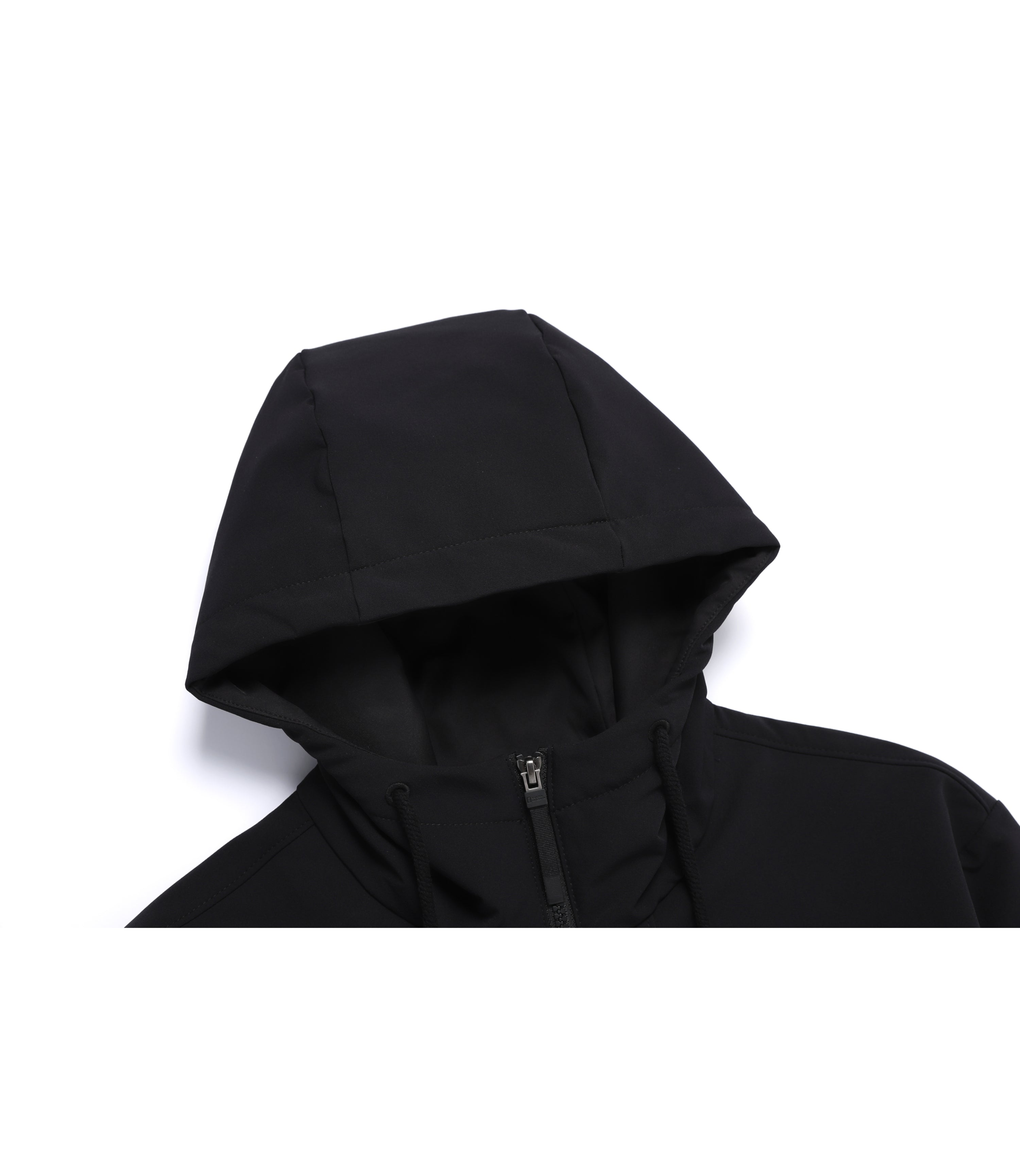 Unisex ARCHELON Double Warm Woven Zip-Up Hoodie<br>BLACK