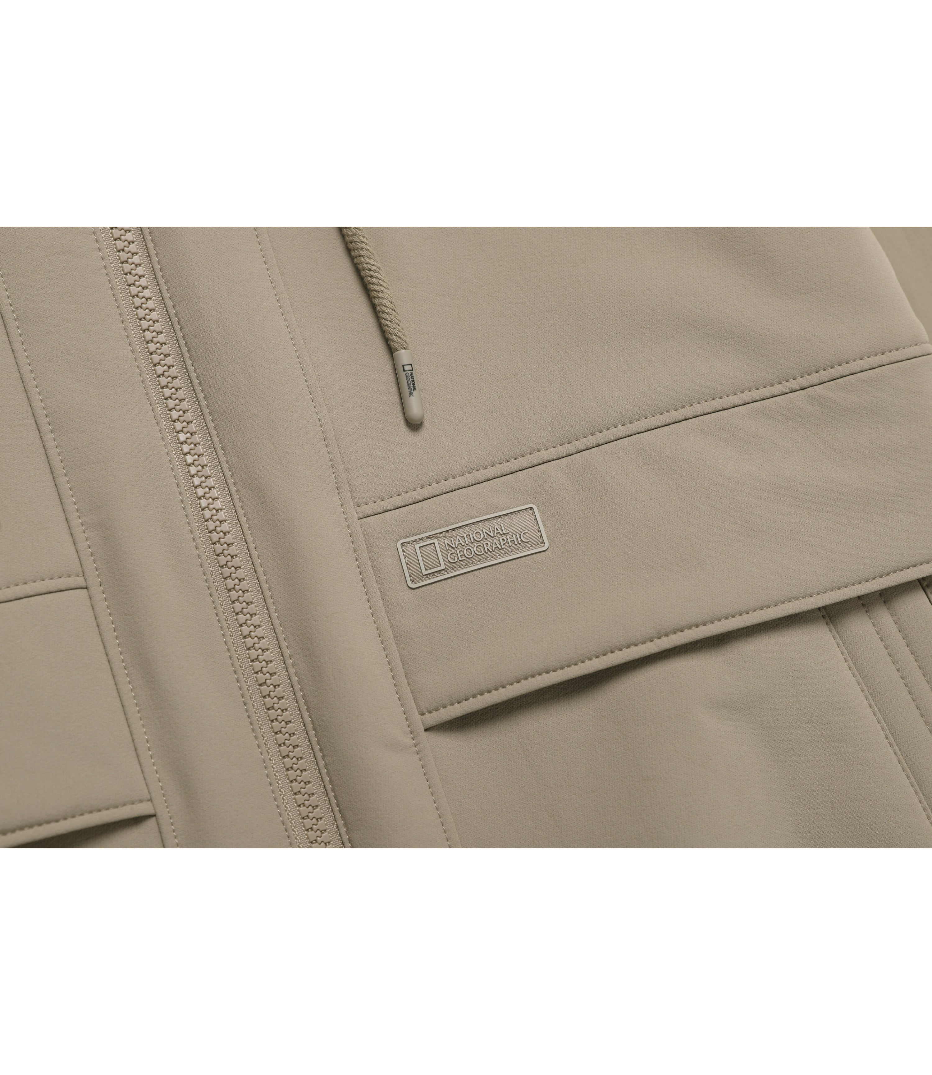 Unisex ARCHELON Double Warm Woven Zip-Up Hoodie<br>OAK BEIGE