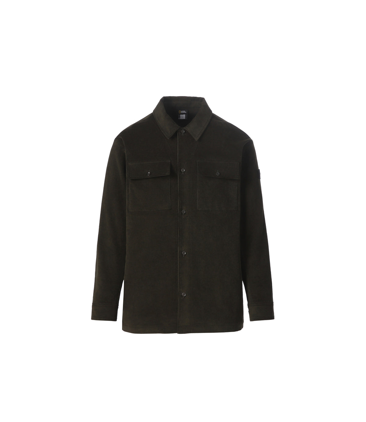 Unisex Corduroy Shirt-Style Jacket<br>CHARCOAL KHAKI