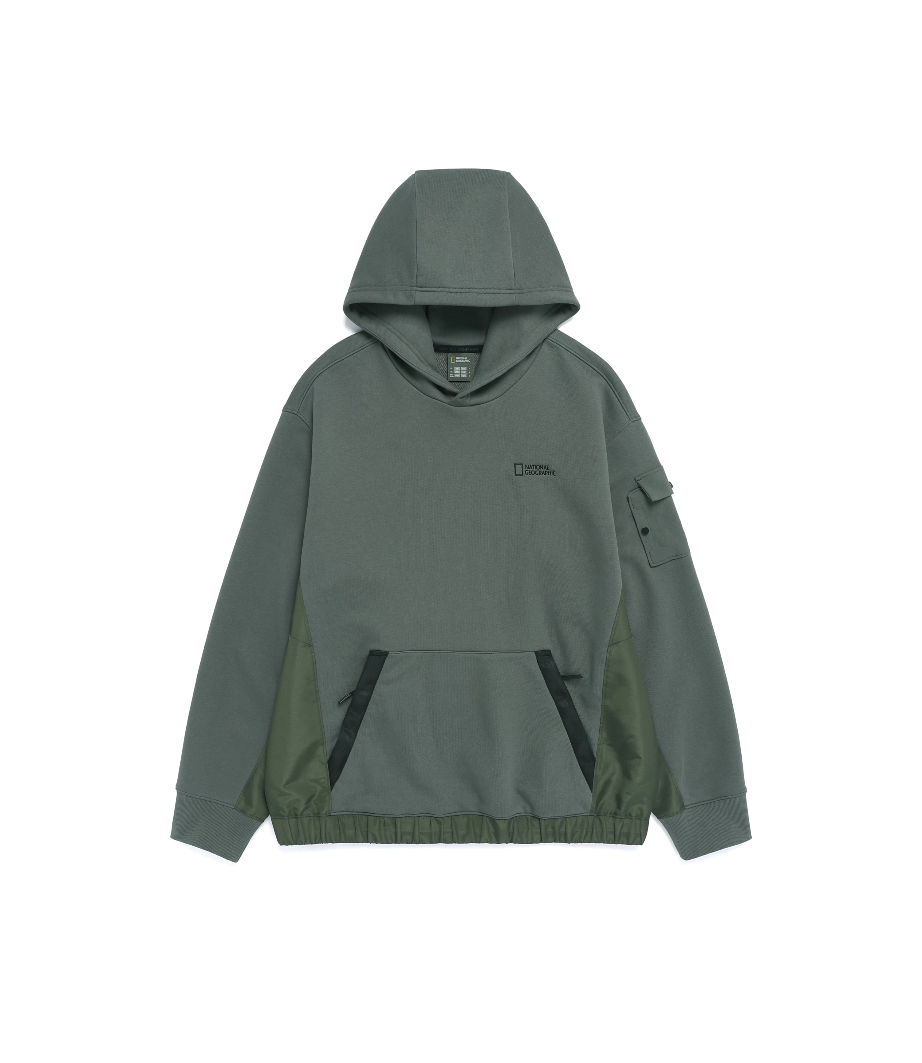 Men's NRN Hybrid Semi-Over Fit Hoodie<br>KHAKI