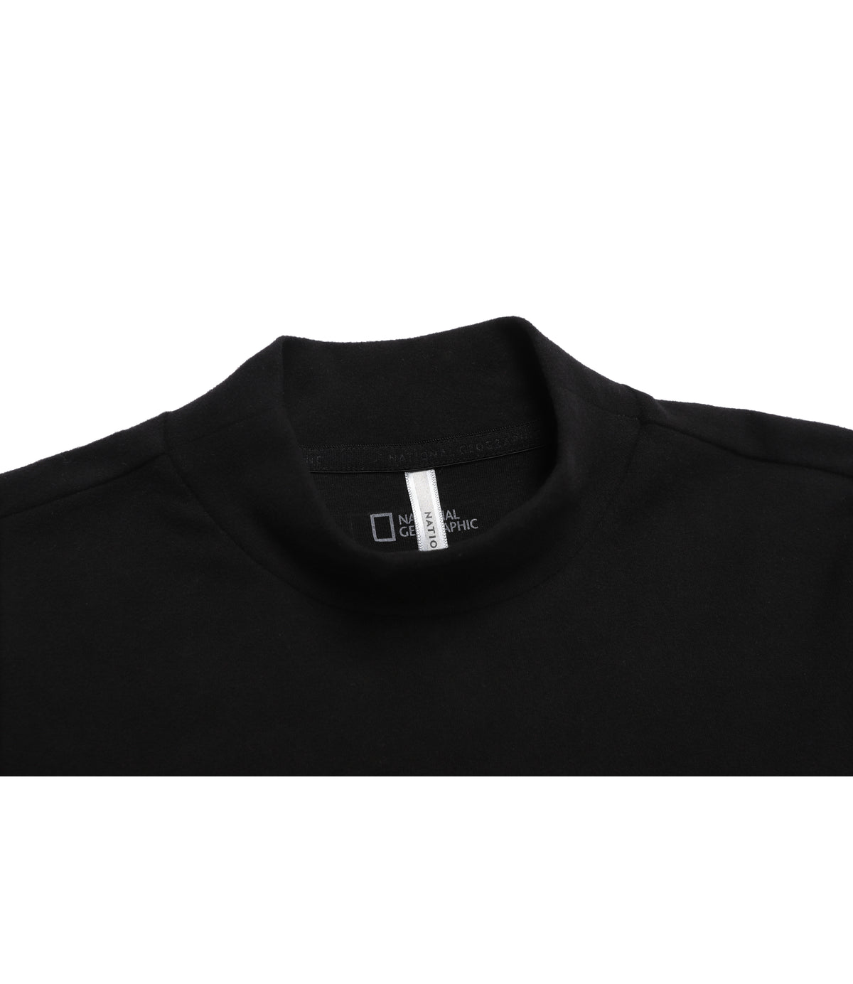 Women's Half-Neck Brushed Long Sleeve Tee<br>BLACK