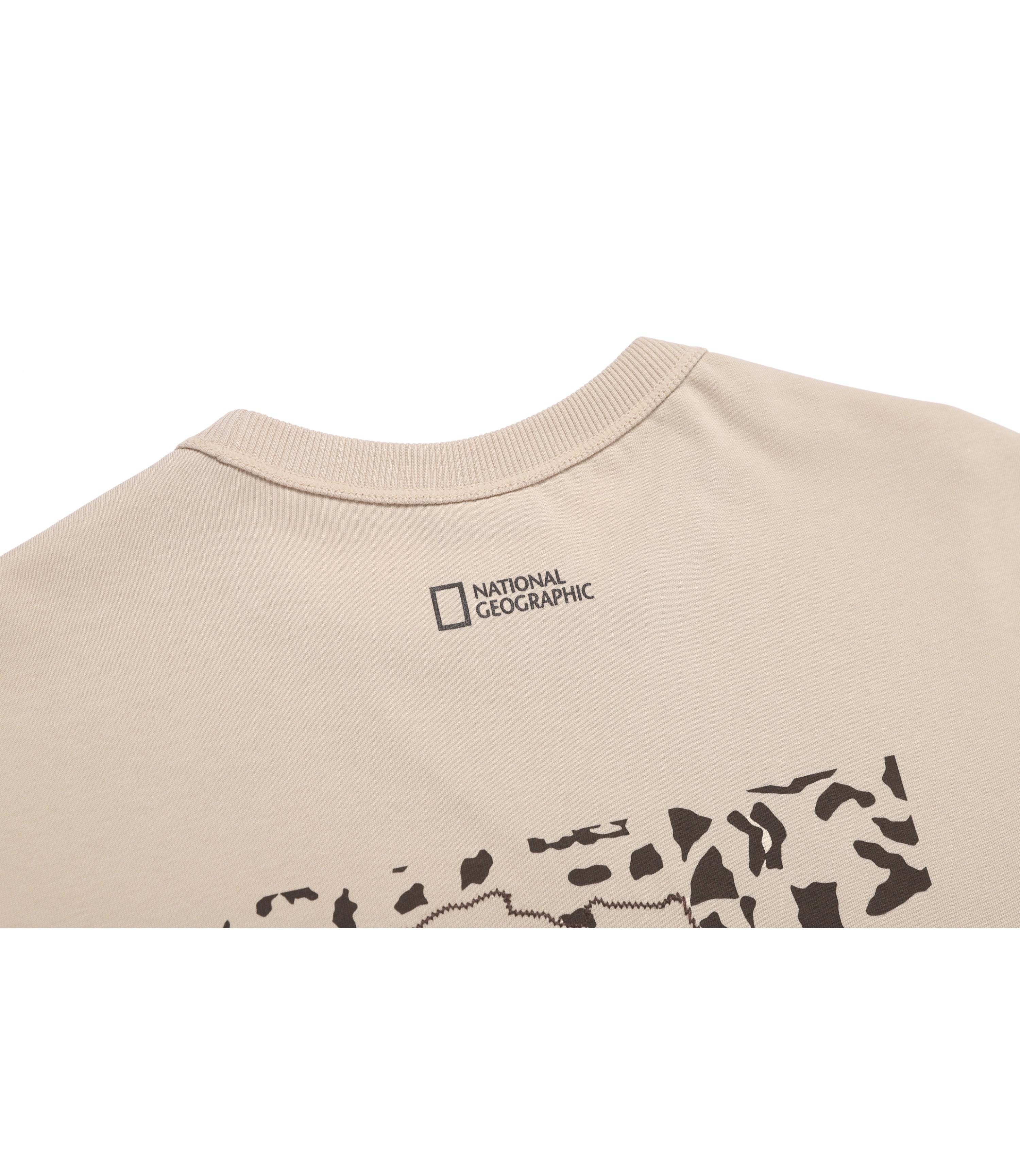 Unisex AVIS Aerosilver Graphic Semi-Overfit Gusset Detail Short Sleeve<br>L/BEIGE
