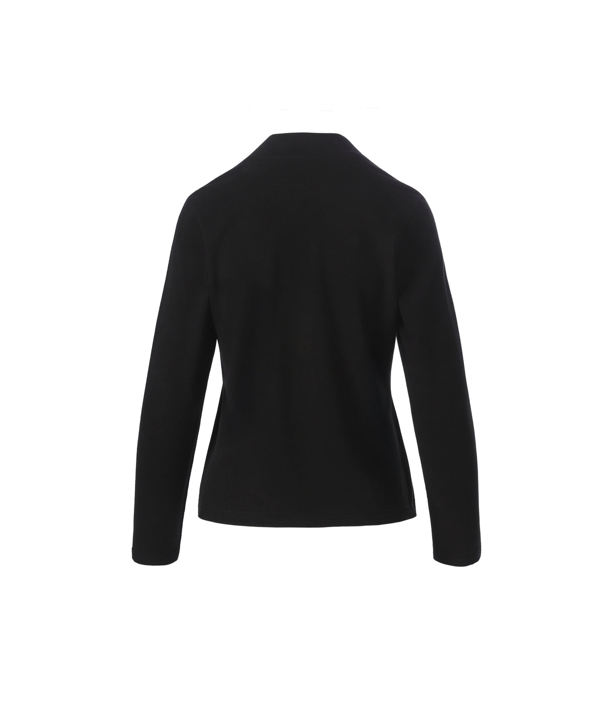 Women's Half-Neck Brushed Long Sleeve Tee<br>BLACK