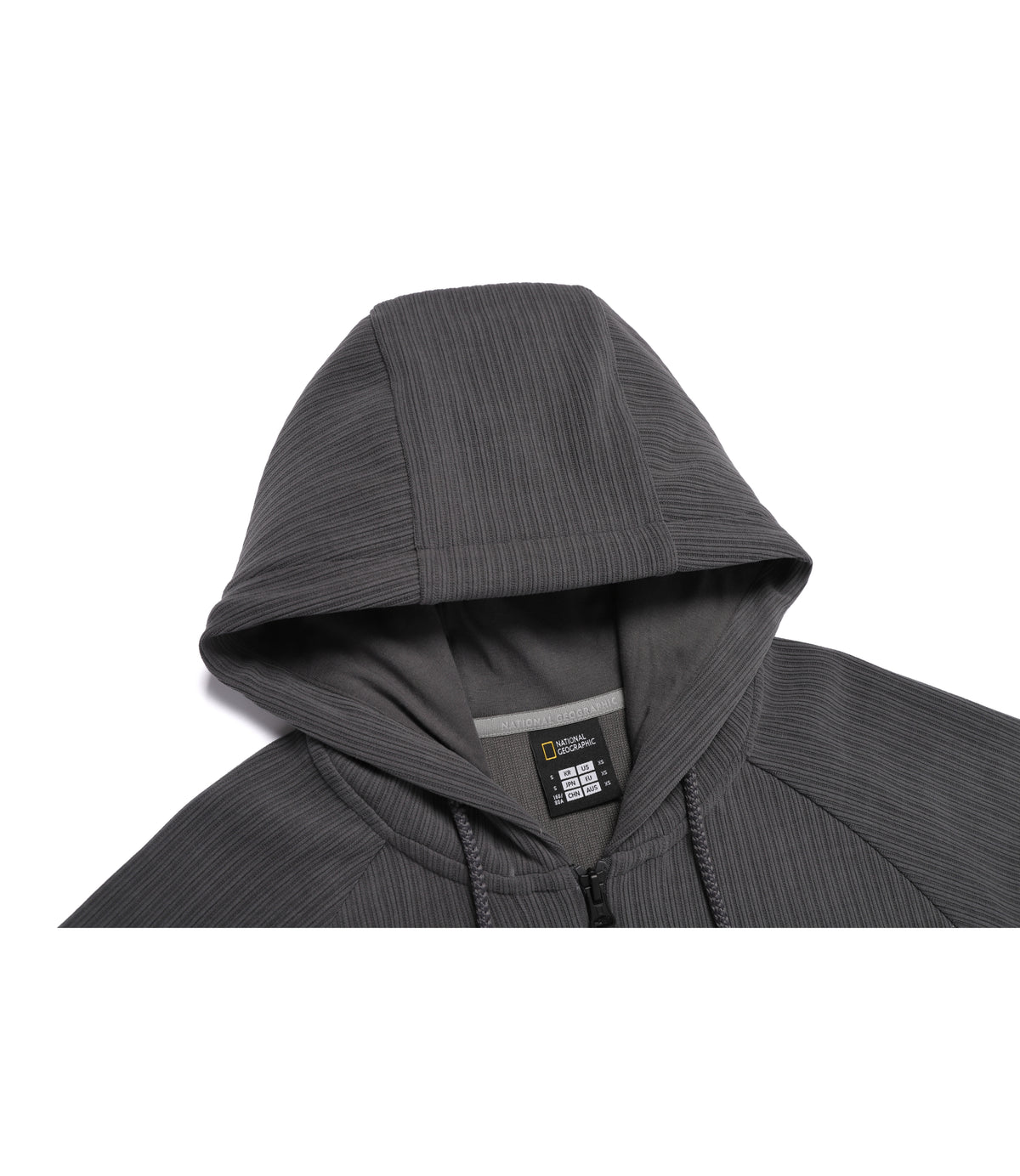 Women's Fabric-Mix Zip-Up Hoodie<br>IRON GREY