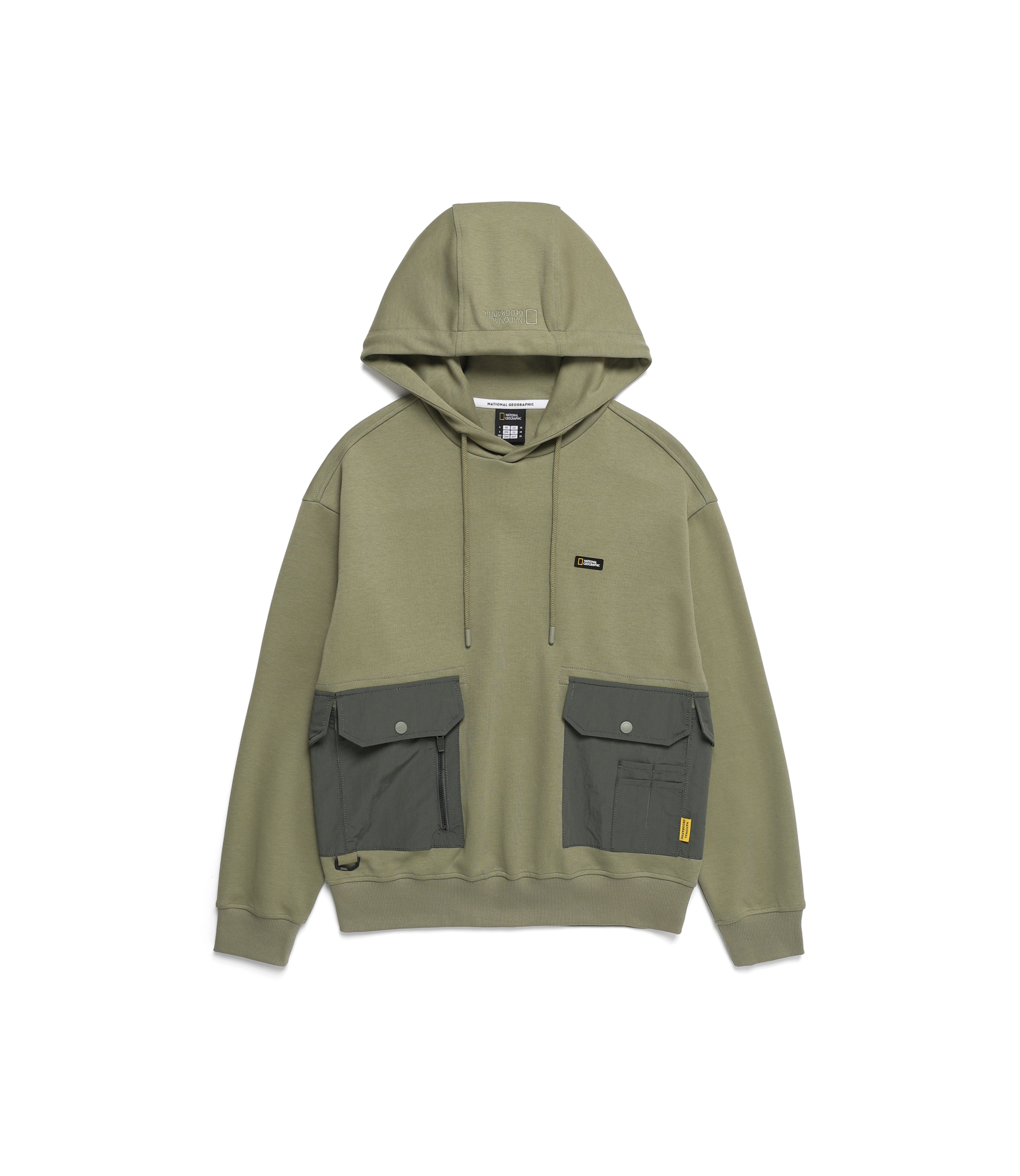 Unisex NRN Woven Matched Out-Pocket Hoodie<br>LICHEN KHAKI