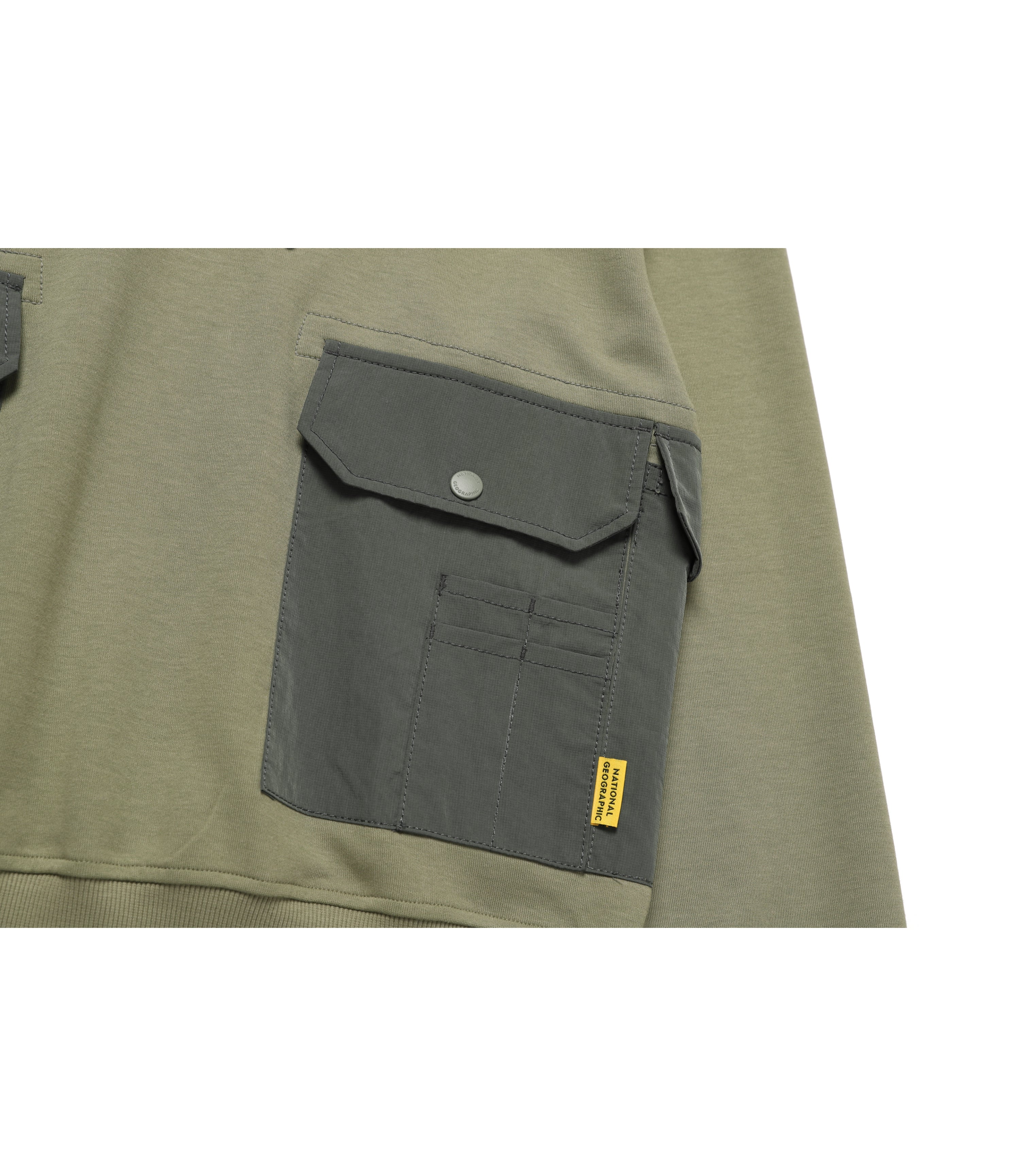 Unisex NRN Woven Matched Out-Pocket Hoodie<br>LICHEN KHAKI
