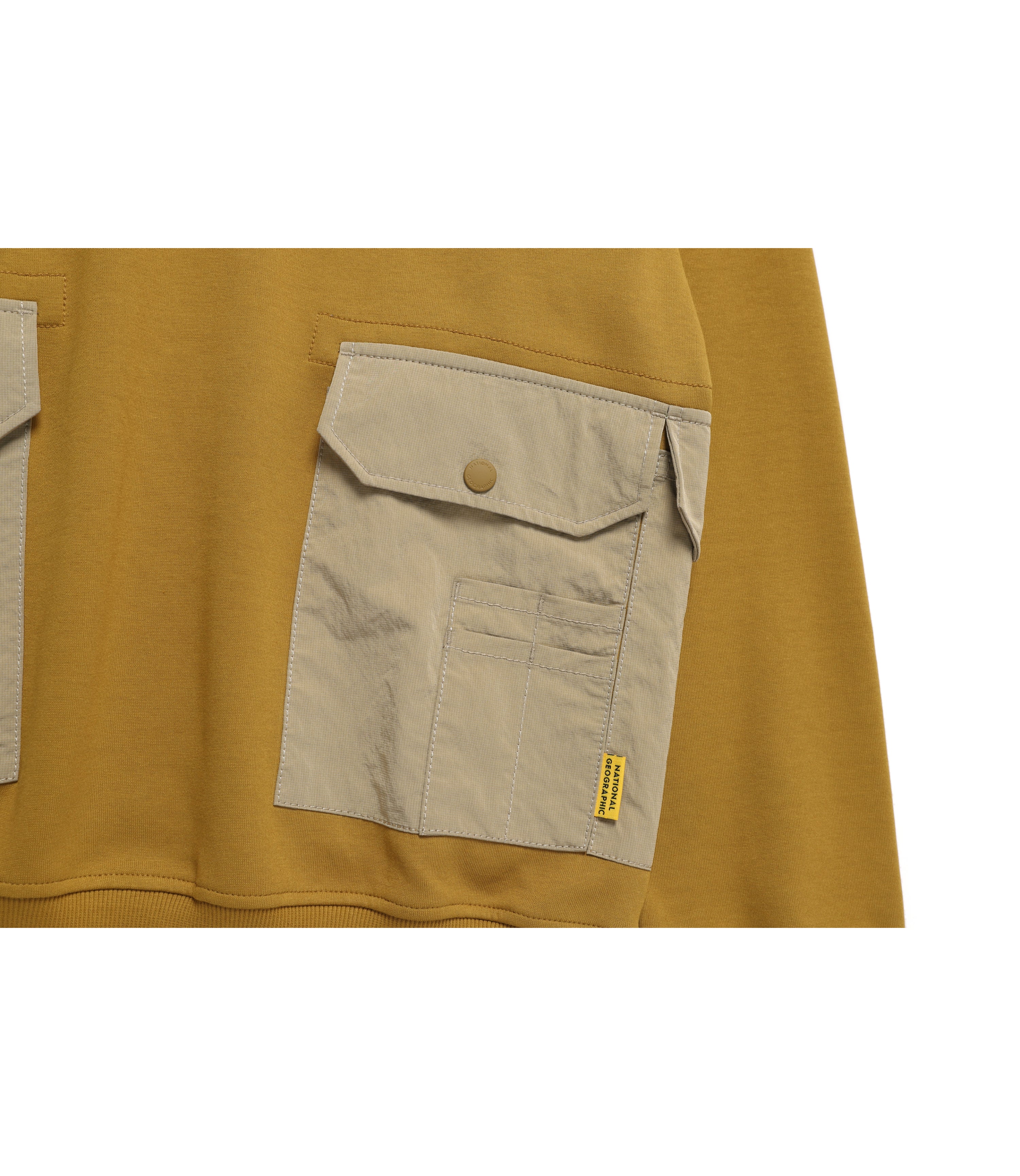 Unisex NRN Woven Matched Out-Pocket Hoodie<br>MUSTARD