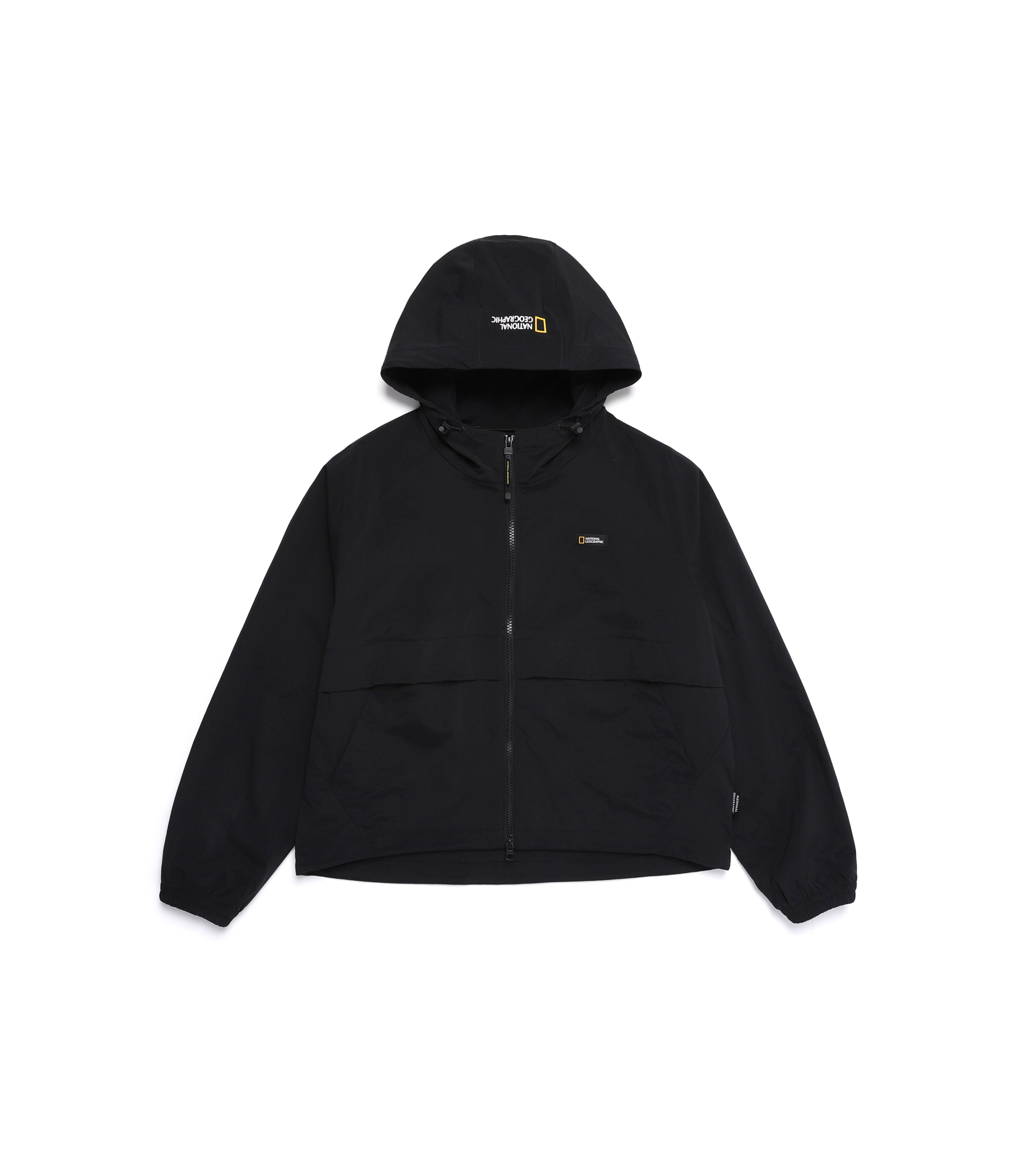 Women's CYGNUS Woven Stretch Full Zip Up Hooded Jacket<br>CARBON BLACK