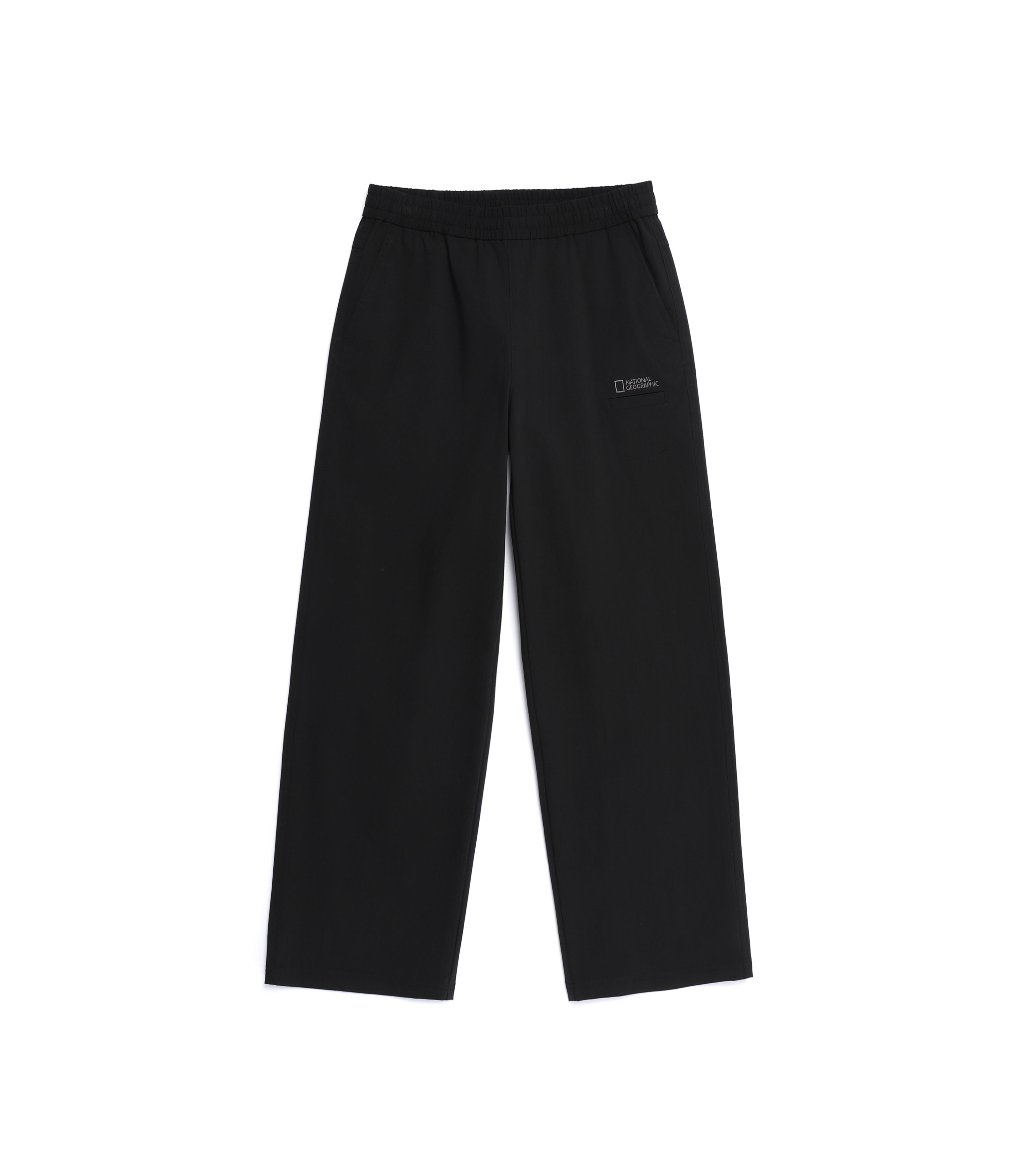 Women's Woven Semi-Loose Pants<br>BLACK